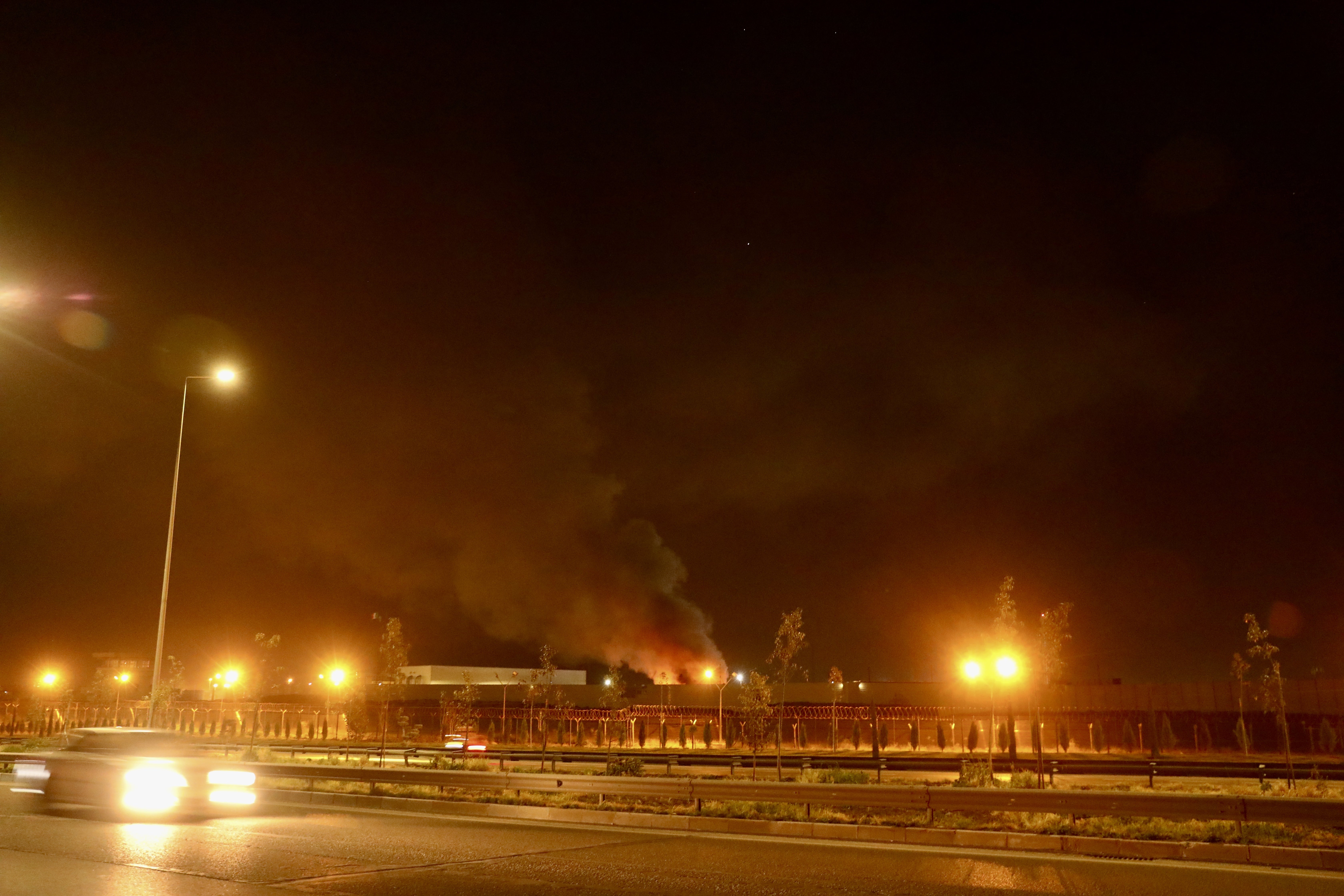 An explosion near to the US Consulate and Erbil International airport, where a US military base is also located