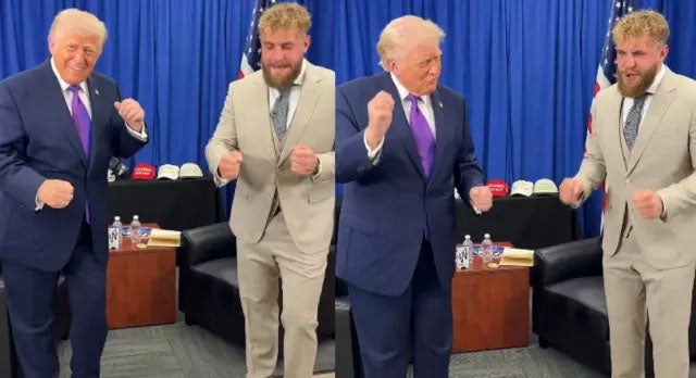 Jimmy Kimmel took a swipe astatine Jake Paul and Trump uploading a video of themselves dancing