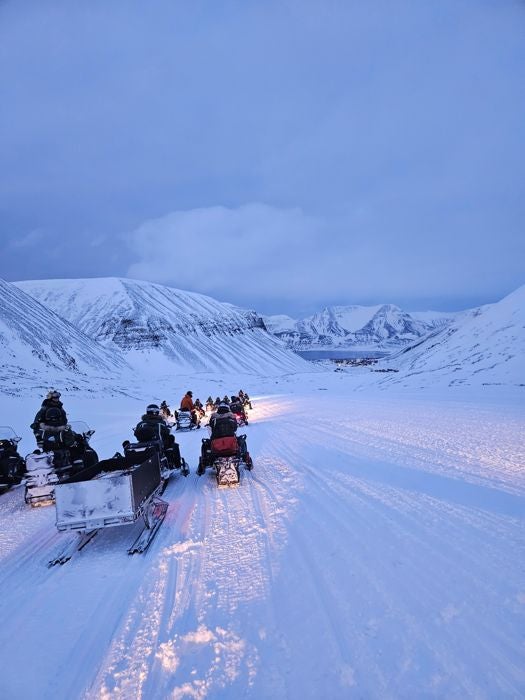 Scientists are attracted to Norway successful portion because of its position connected nan “frontline” of nan ambiance crisis. Pictured is nan arctic land of Svalbard
