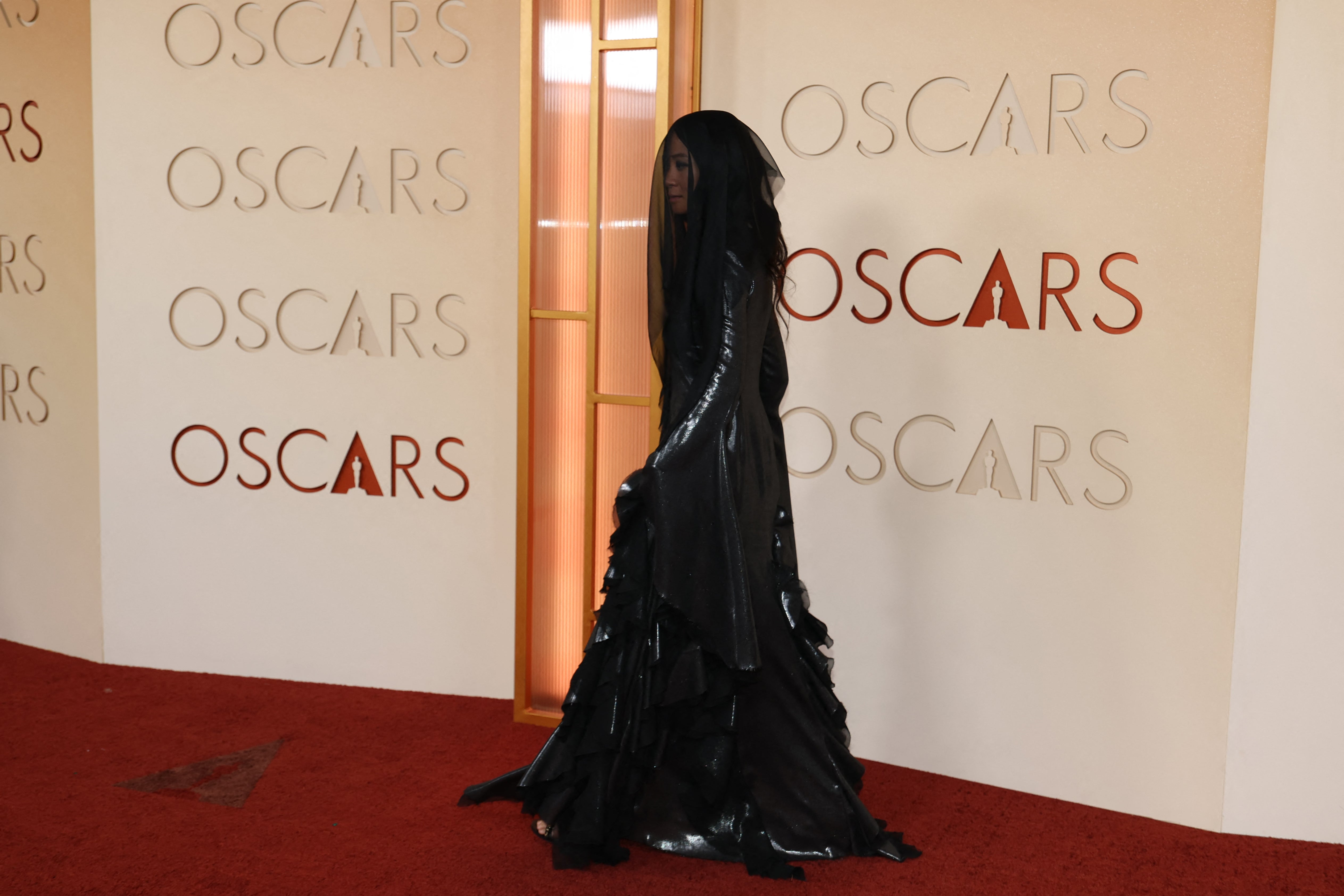 Zhao’s dark and drapy gown sparked comparisons to the Grim Reaper in certain angles