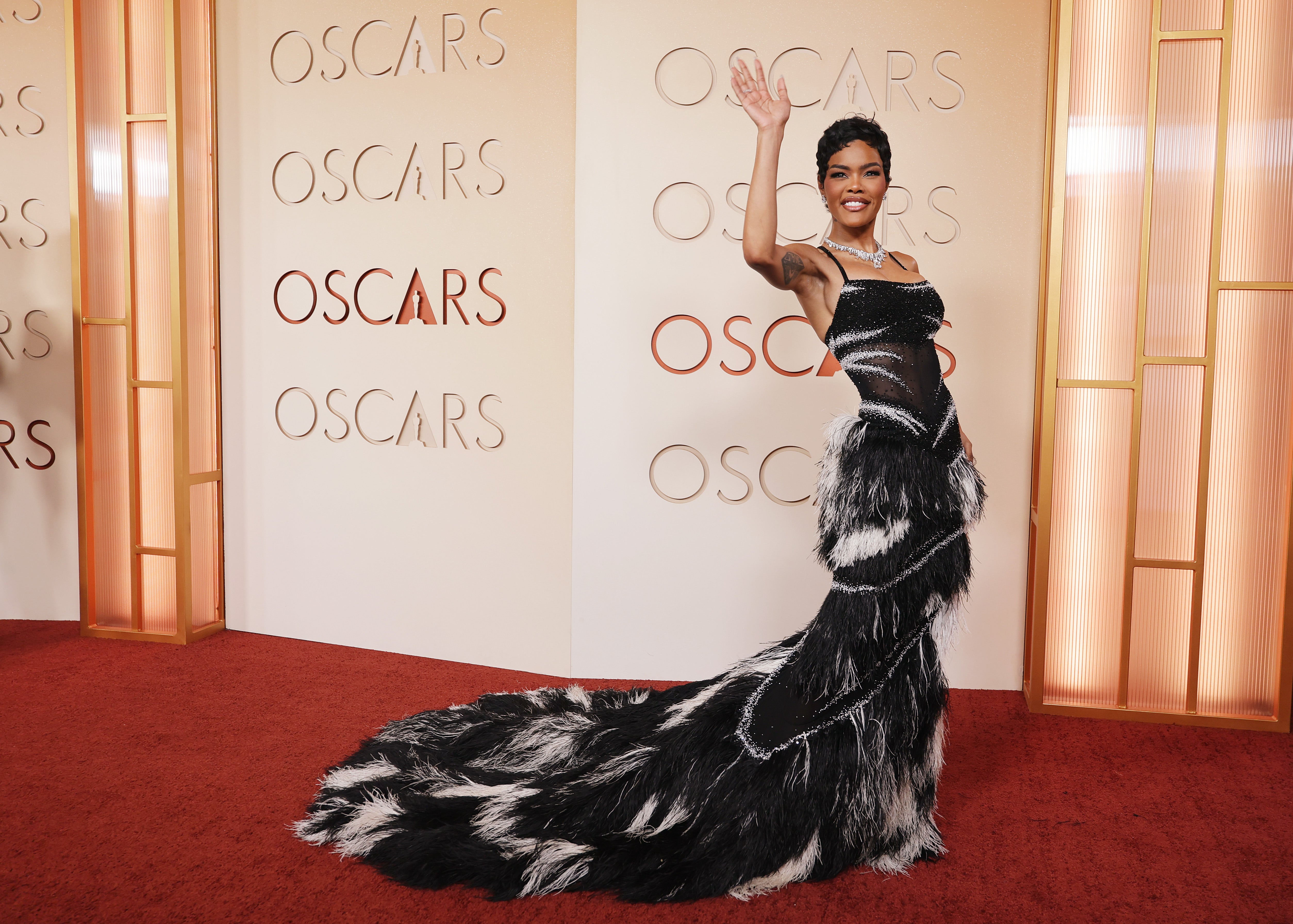 ‘One Battle After Another’ star Teyana Taylor turned heads in a sheer black and white glittered dress by Chanel