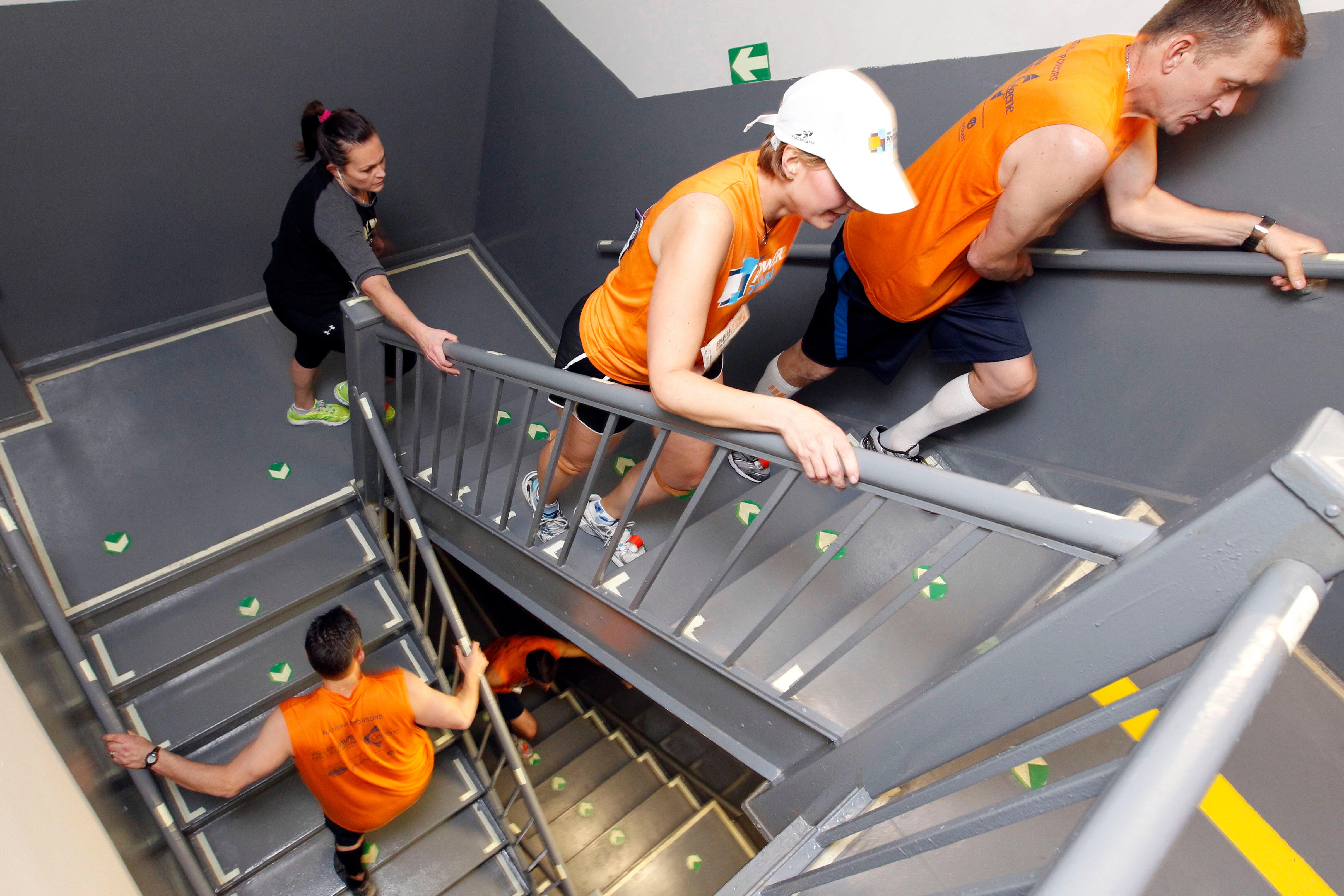 Participants make make their way up 86 flights of stairs during the 35th Annual Empire State Building Run-Up in New York, on Wednesday, Feb. 8, 2012. (AP Photo/Jason DeCrow, File)
