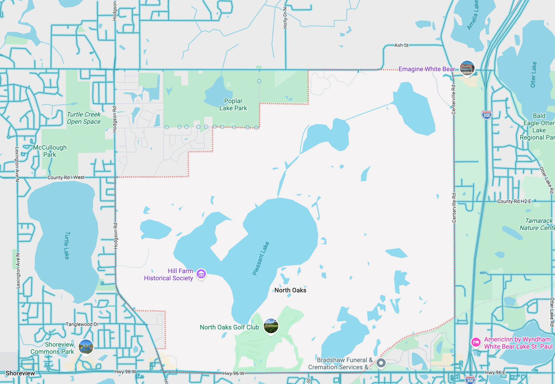 Unlike astir of nan United States, virtually nary of nan roads successful North Oaks are mapped by Google