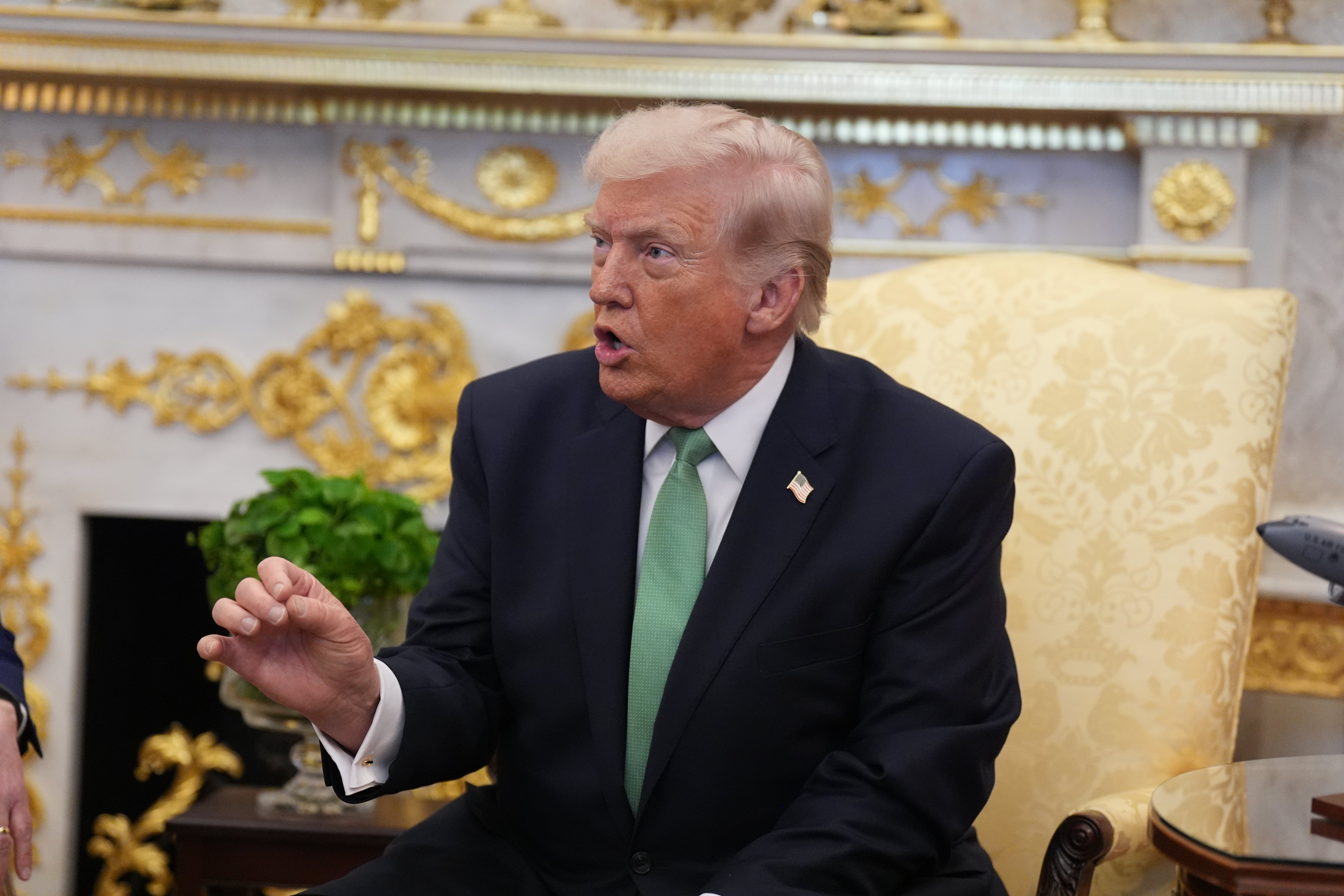 Mt Trump was asked astir nan BBC during a property opportunity pinch Irish premier Micheal Martin