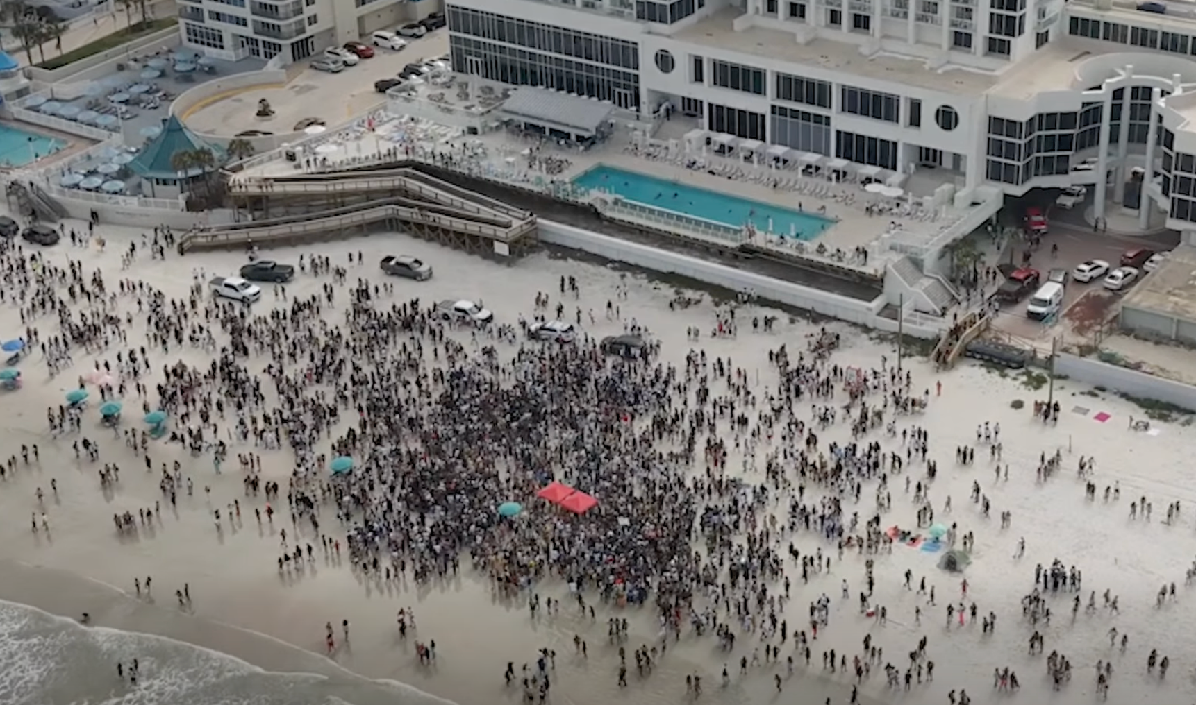 Thousands of spring vacationers flock to the beaches of Volusia County, Florida