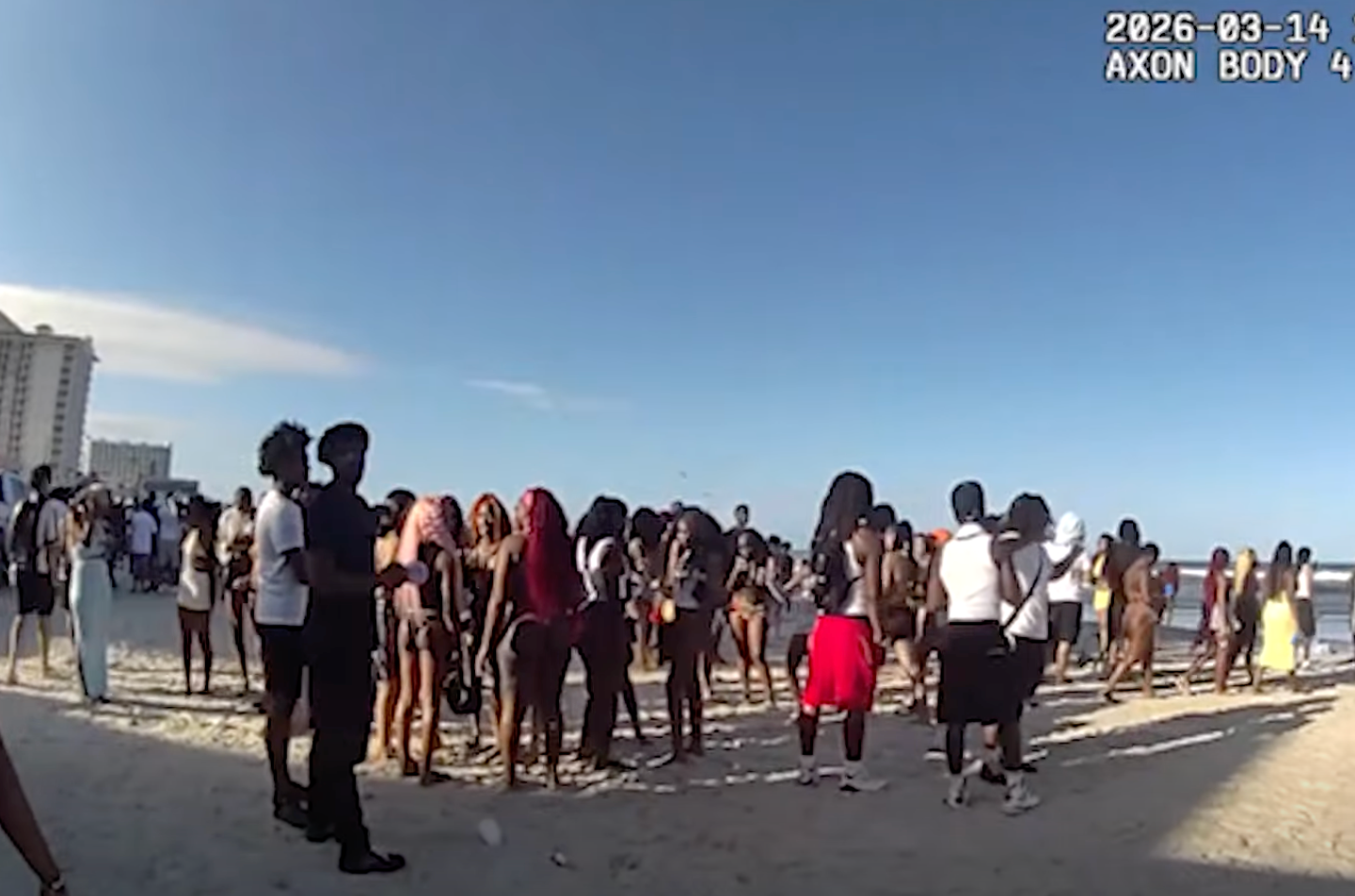 Body camera footage shared by the Volusia County Sheriff's Office showed crowds gathering for spring break celebrations last week