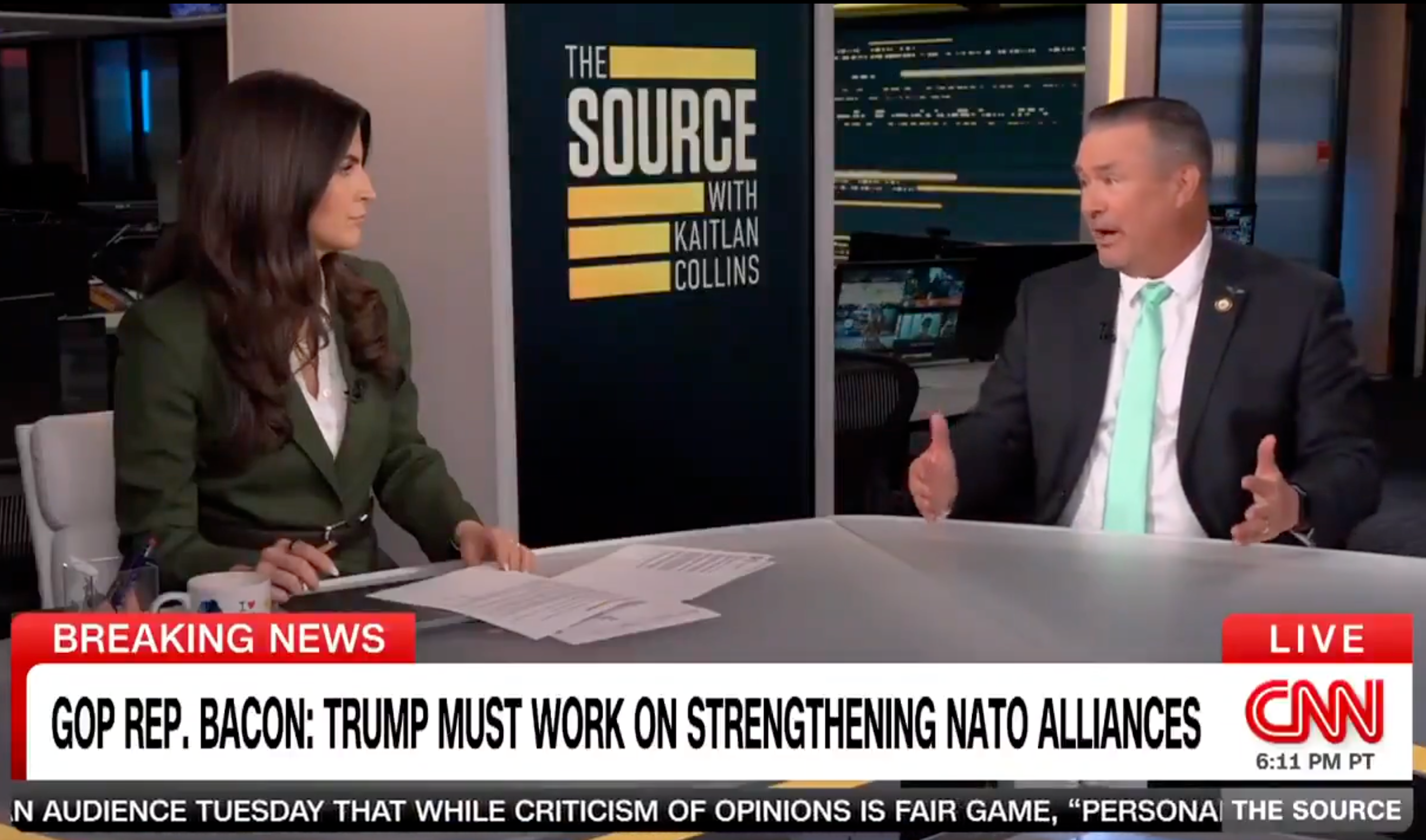 Rep. Bacon warned Collins that President Donald Trump’s threats to retreat from NATO without seeking legislature support would person dire home governmental consequences for their party