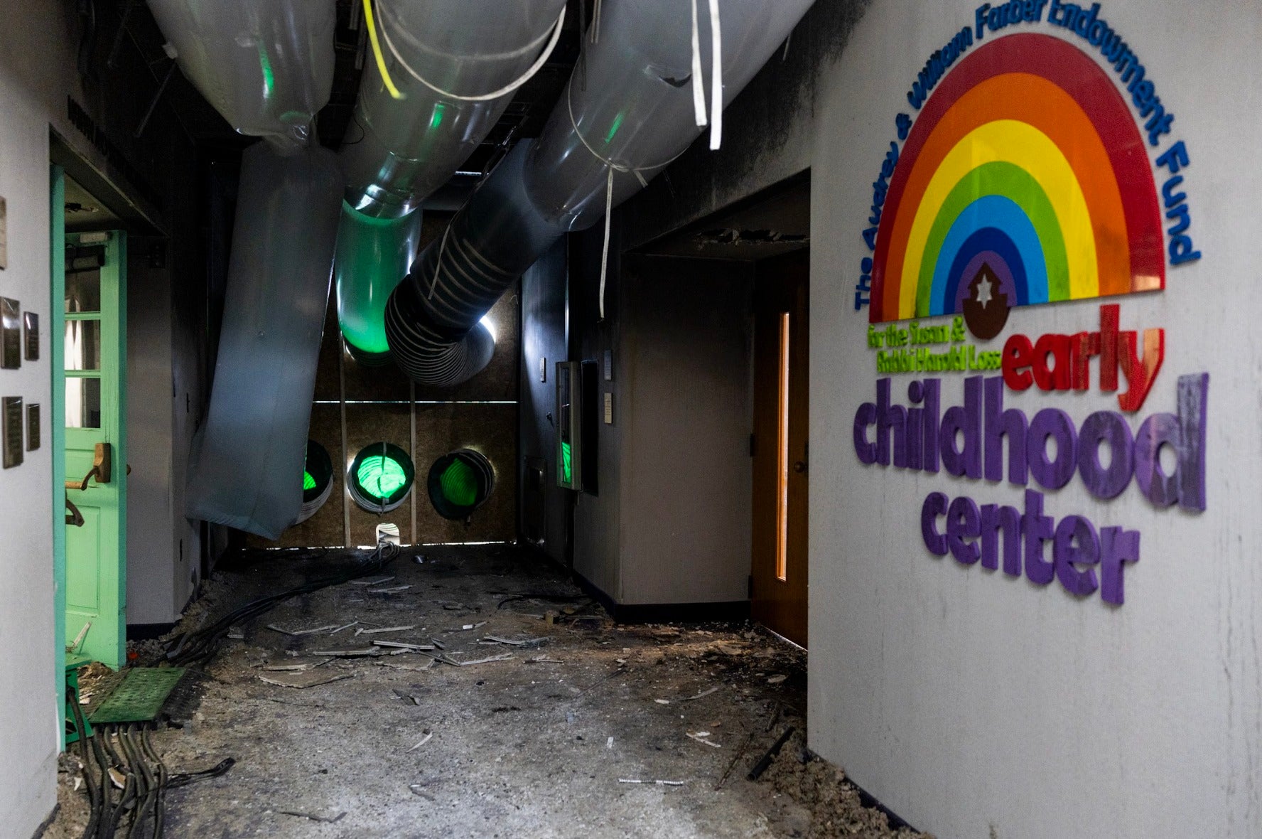 Images released by Temple Israel Thursday show an early puerility halfway abandoned during a March 12 attack