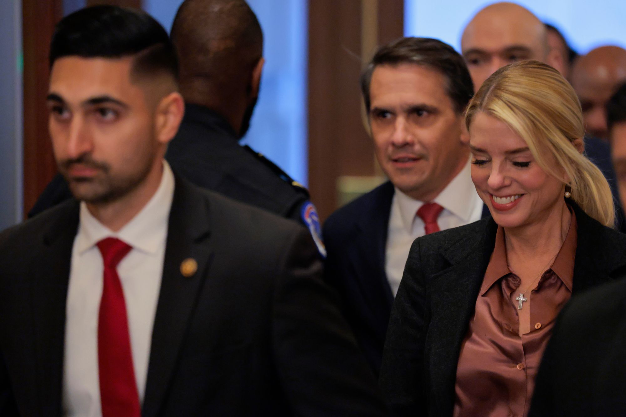 Attorney General Bondi and her deputy Todd Blanche arrive for the House Oversight Committee briefing at the Capitol