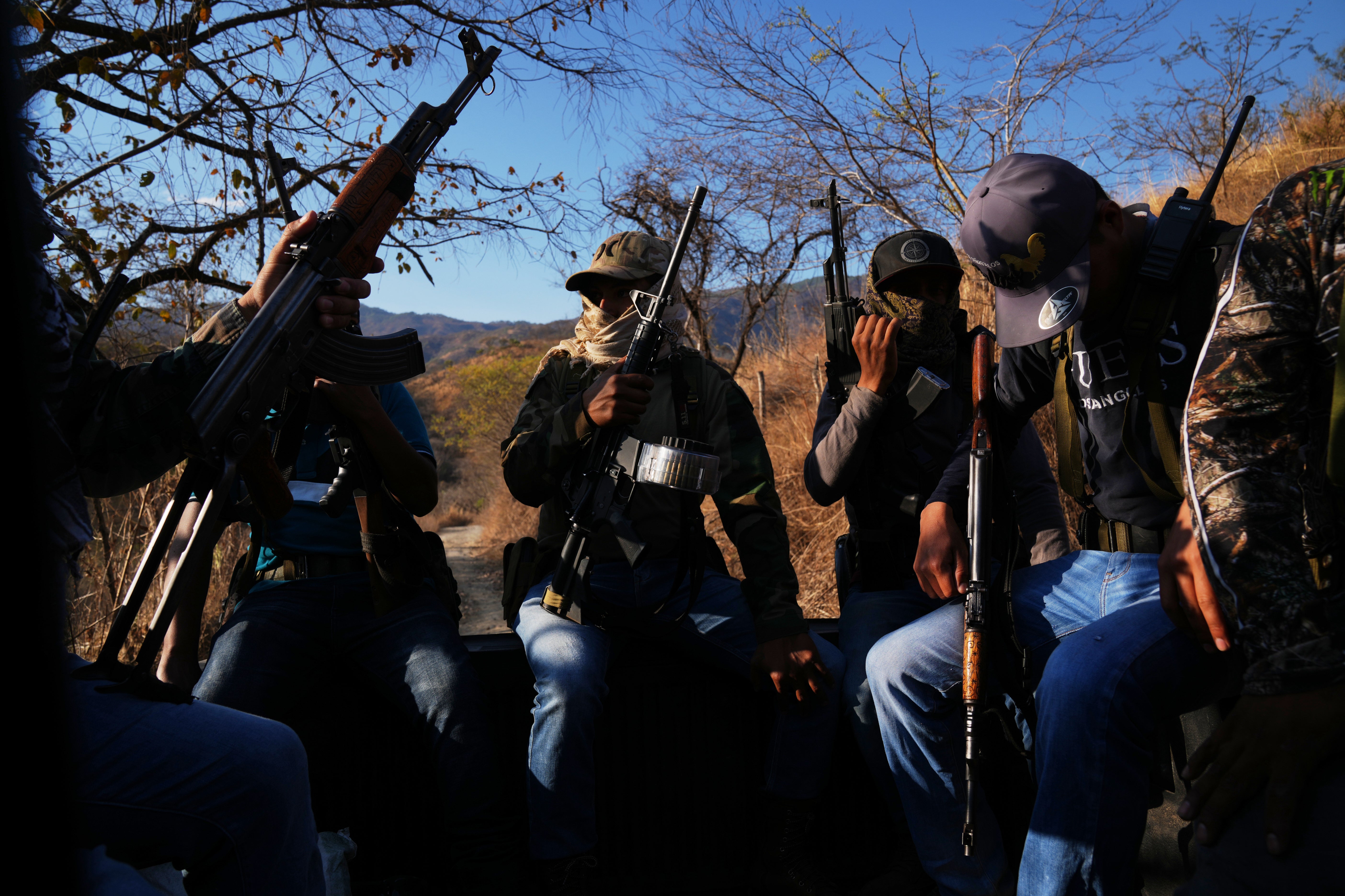 Members of a section self-defense group formed by residents successful consequence to cartel unit patrol successful Guajes de Ayala, Mexico, Tuesday, March 10, 2026. (AP Photo/Marco Ugarte)