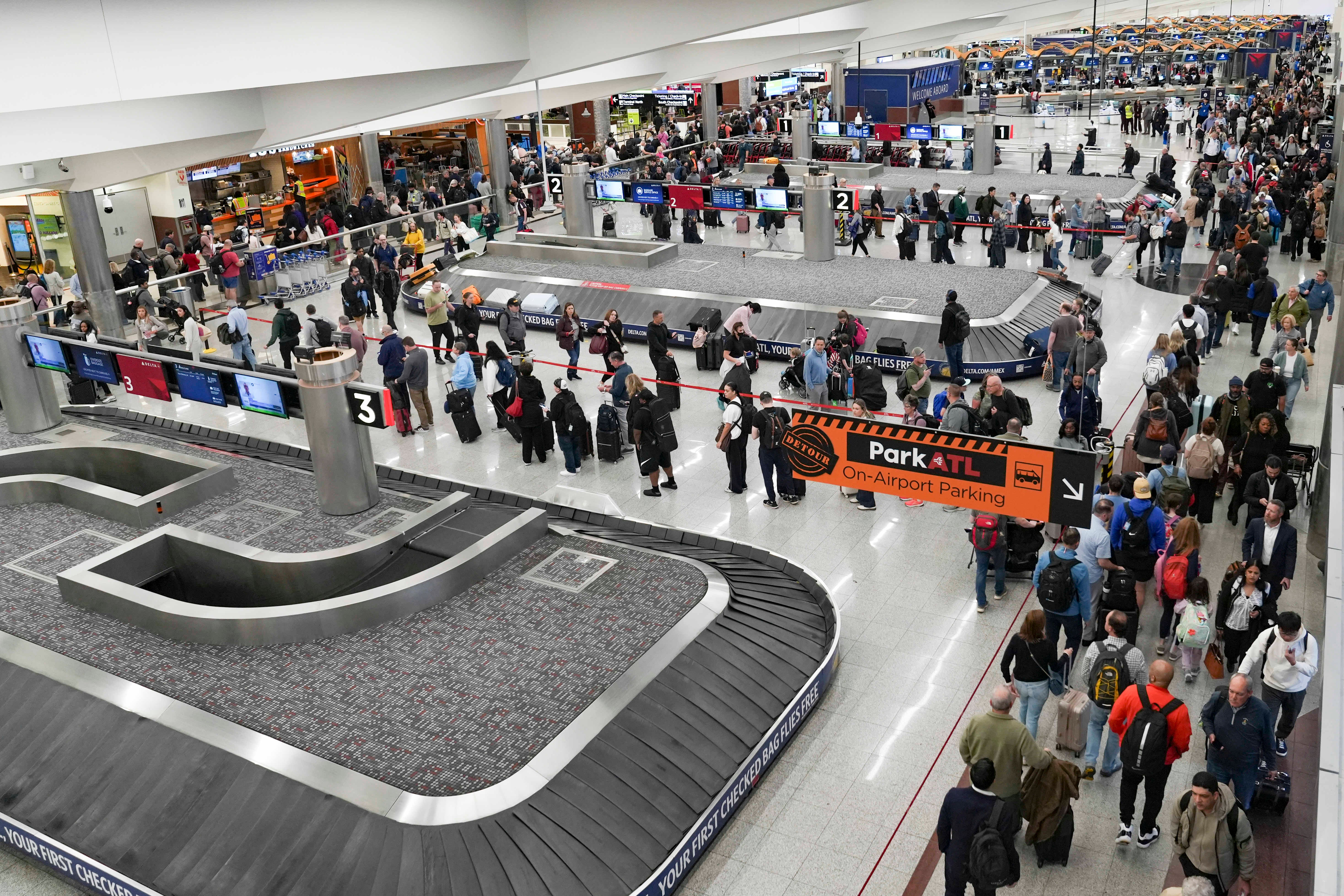 Airports successful awesome cities, including Houston, Atlanta (pictured) and New Orleans, person been deed nan hardest arsenic nan shutdown that has near nan TSA without backing enters its 5th week