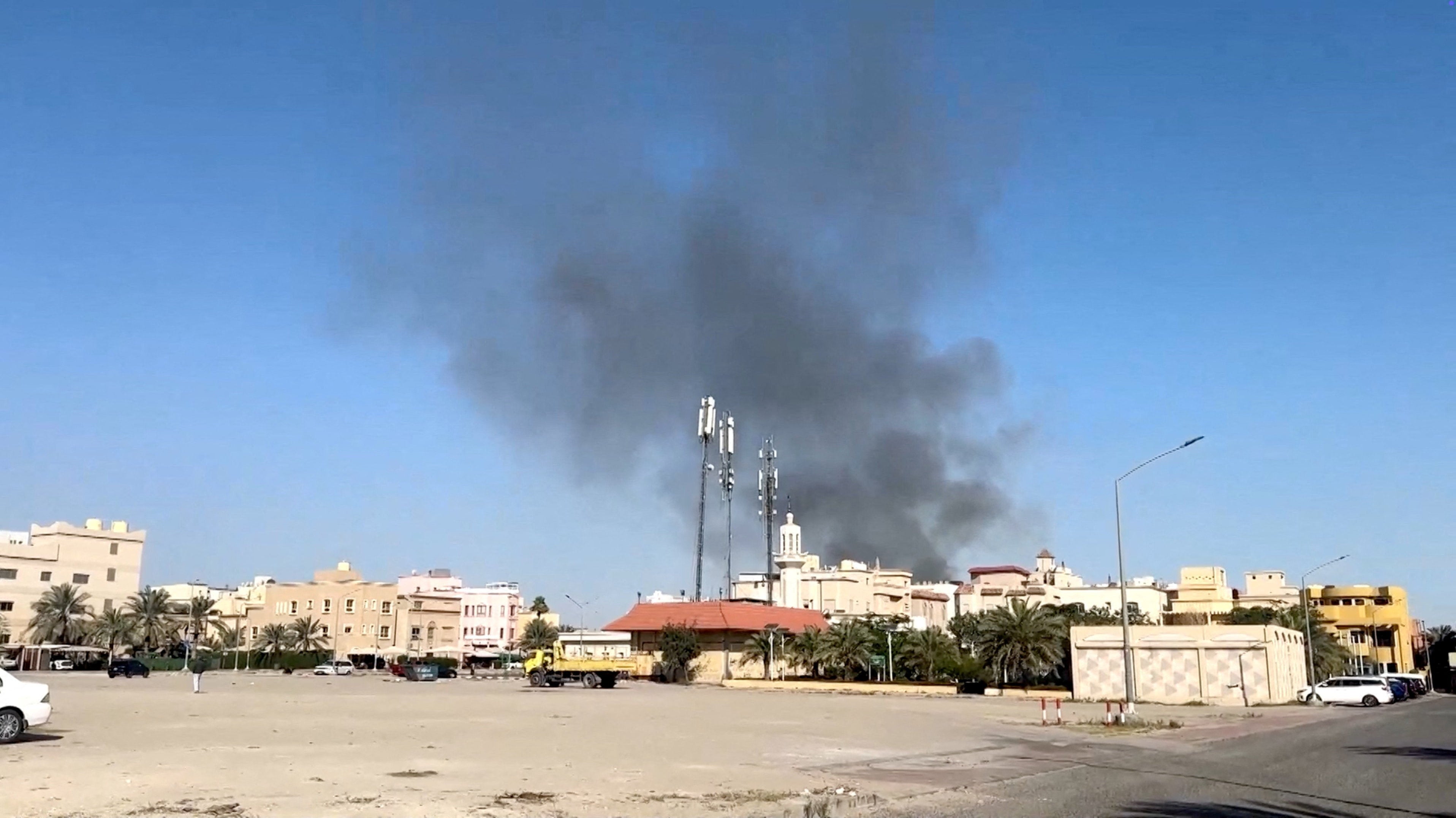 Smoke rises connected March 2 from an area surrounding a US Embassy successful Bayan, Kuwait, among respective US assets facing threats from Iran aft nan opening of US-Israeli attacks connected February 28