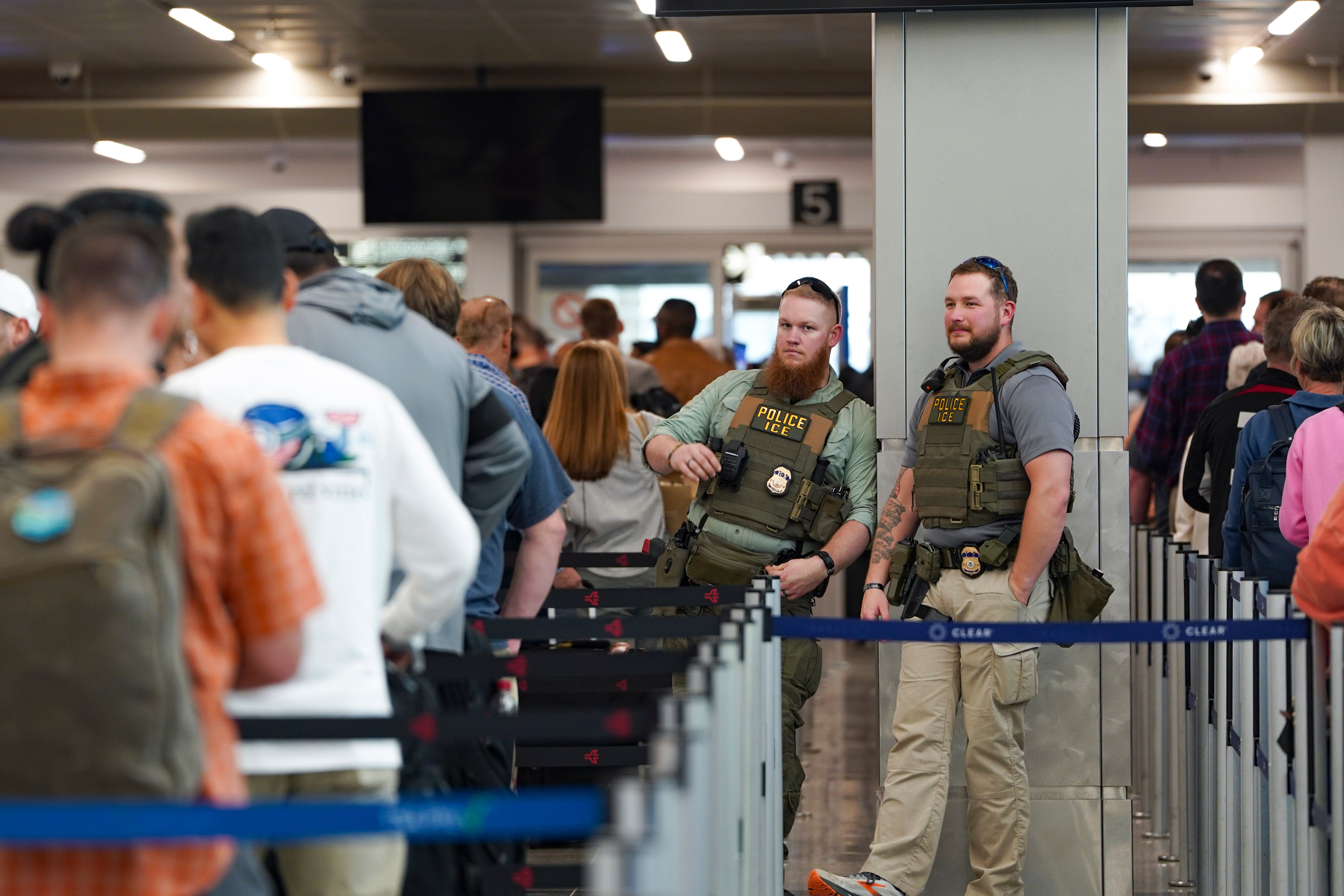 ICE agents were seen deployed to U.S. airports connected Monday. Trump grew angry pinch 1 newsman erstwhile asked astir his move