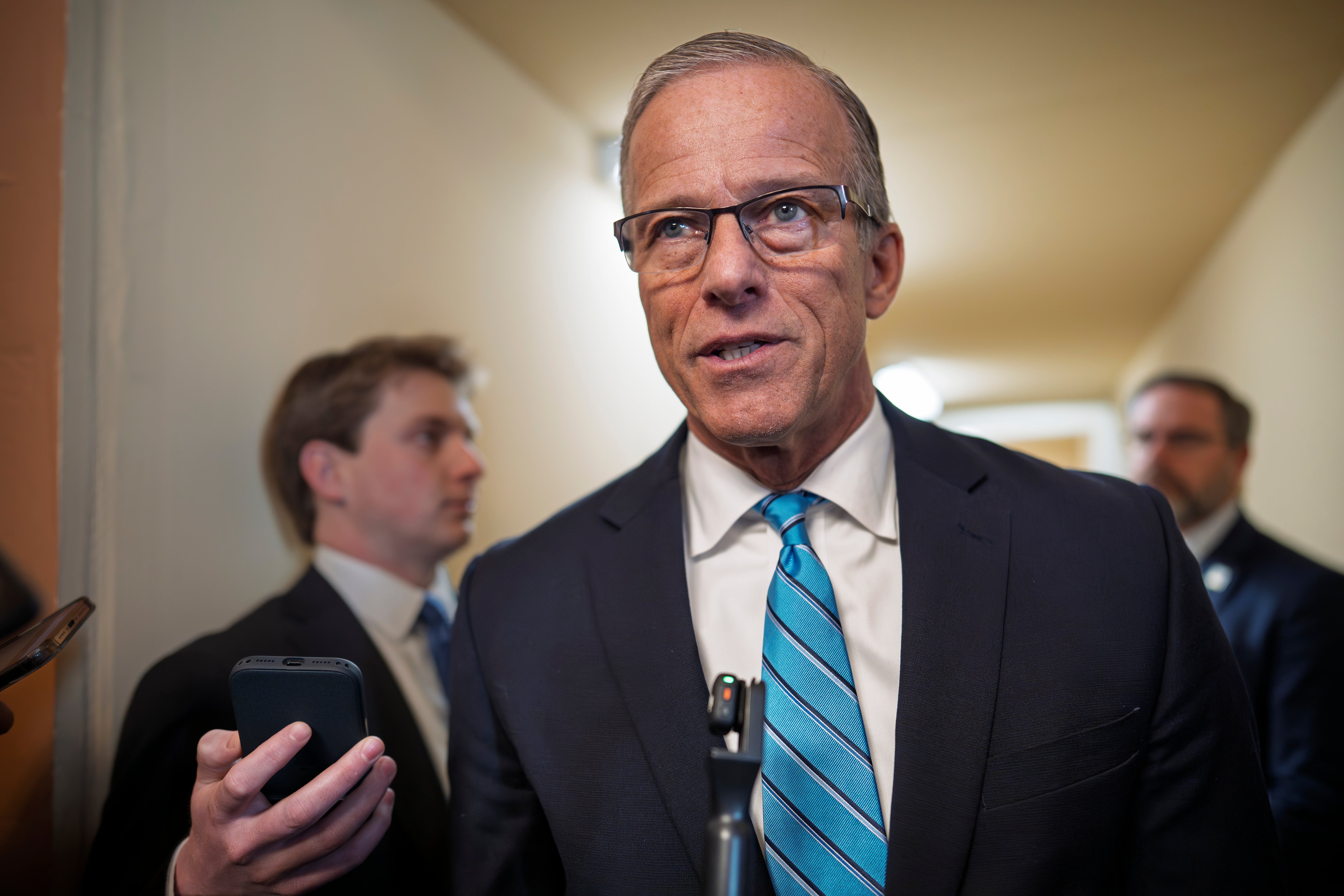 Senate Majority Leader John Thune is connected an land arsenic Republicans crossed nan committee blasted his enclosure for inaction