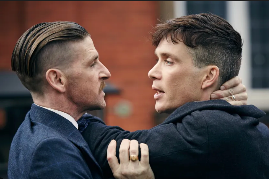 Paul Anderson and Cillian Murphy as Shelby brothers Arthur and Tommy in ‘Peaky Blinders’