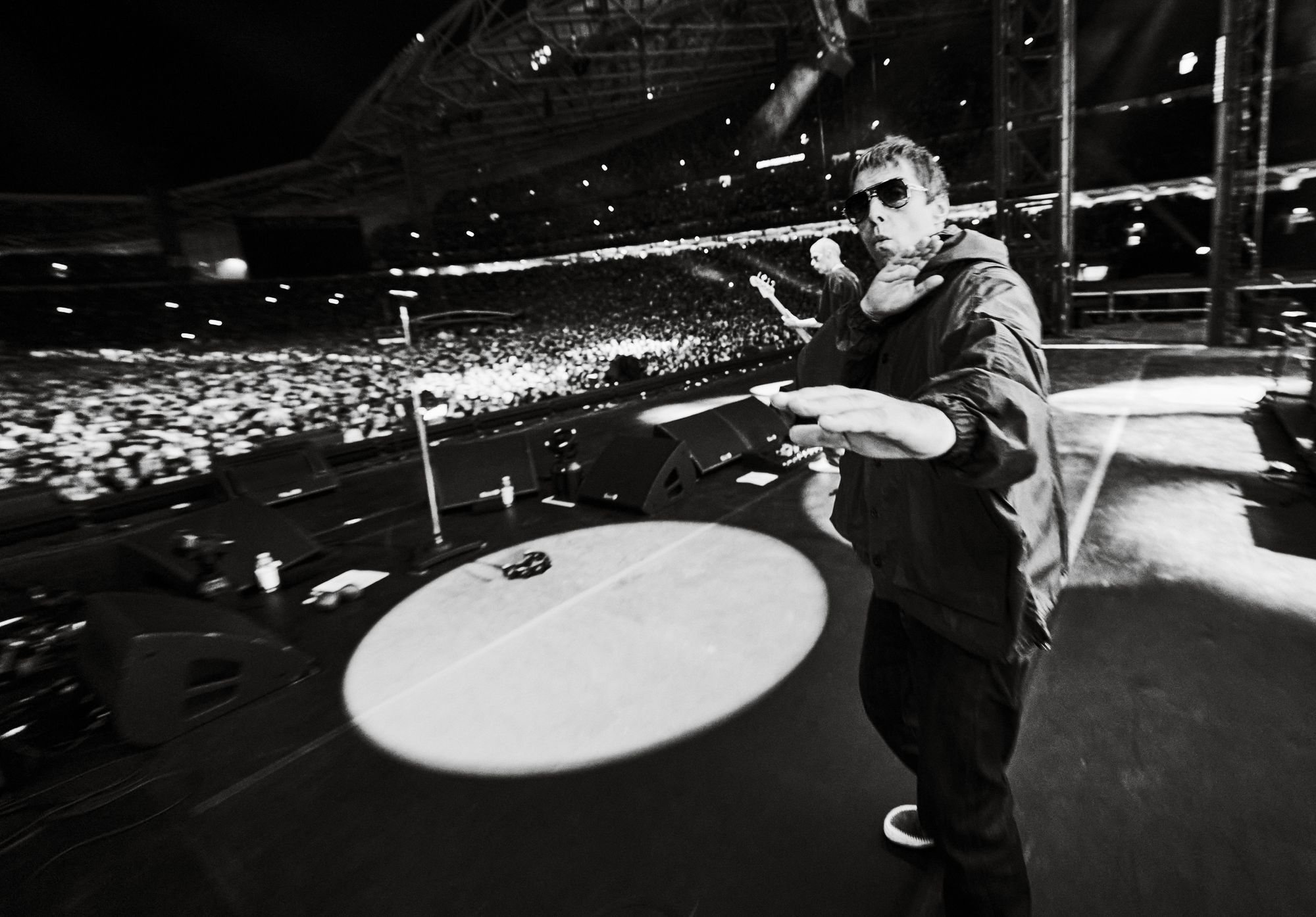 Liam Gallagher on stage during the Oasis Live '25 tour