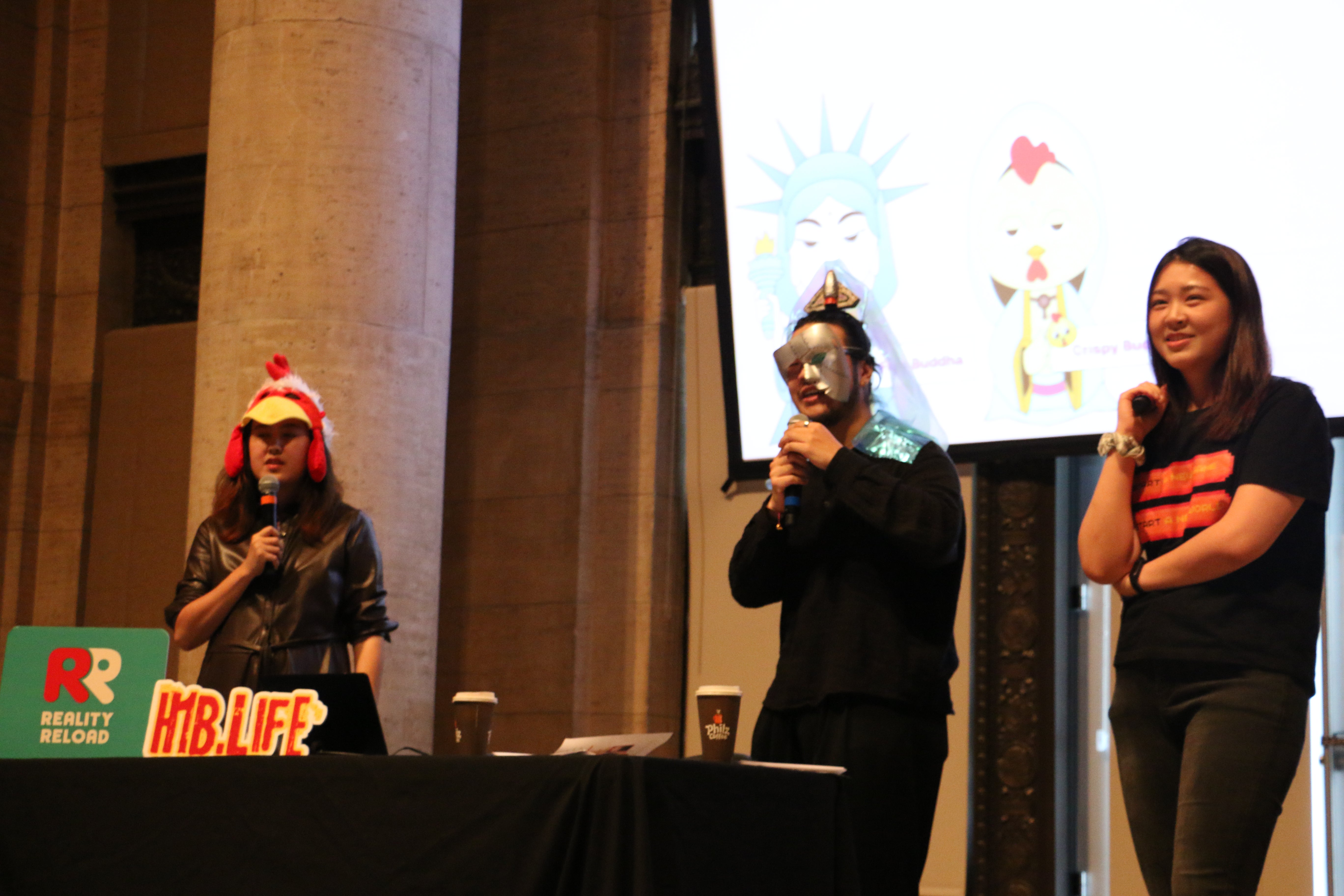 Members of Reality Reload coming a GDC talk dressed arsenic immoderate of nan game's bizarre 'Buddhas' — immigration-themed deities who will change nan player's path