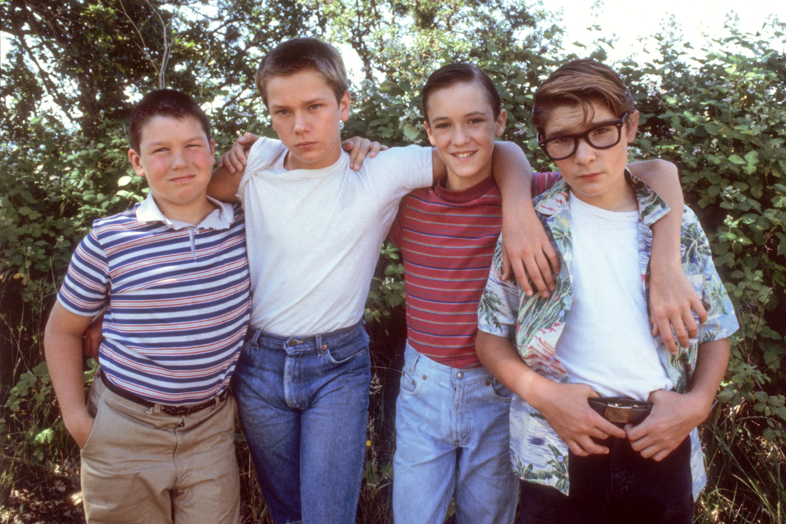 Jerry O'Connell, from left, River Phoenix, Wil Wheaton and Corey Feldman in ‘Stand by Me’