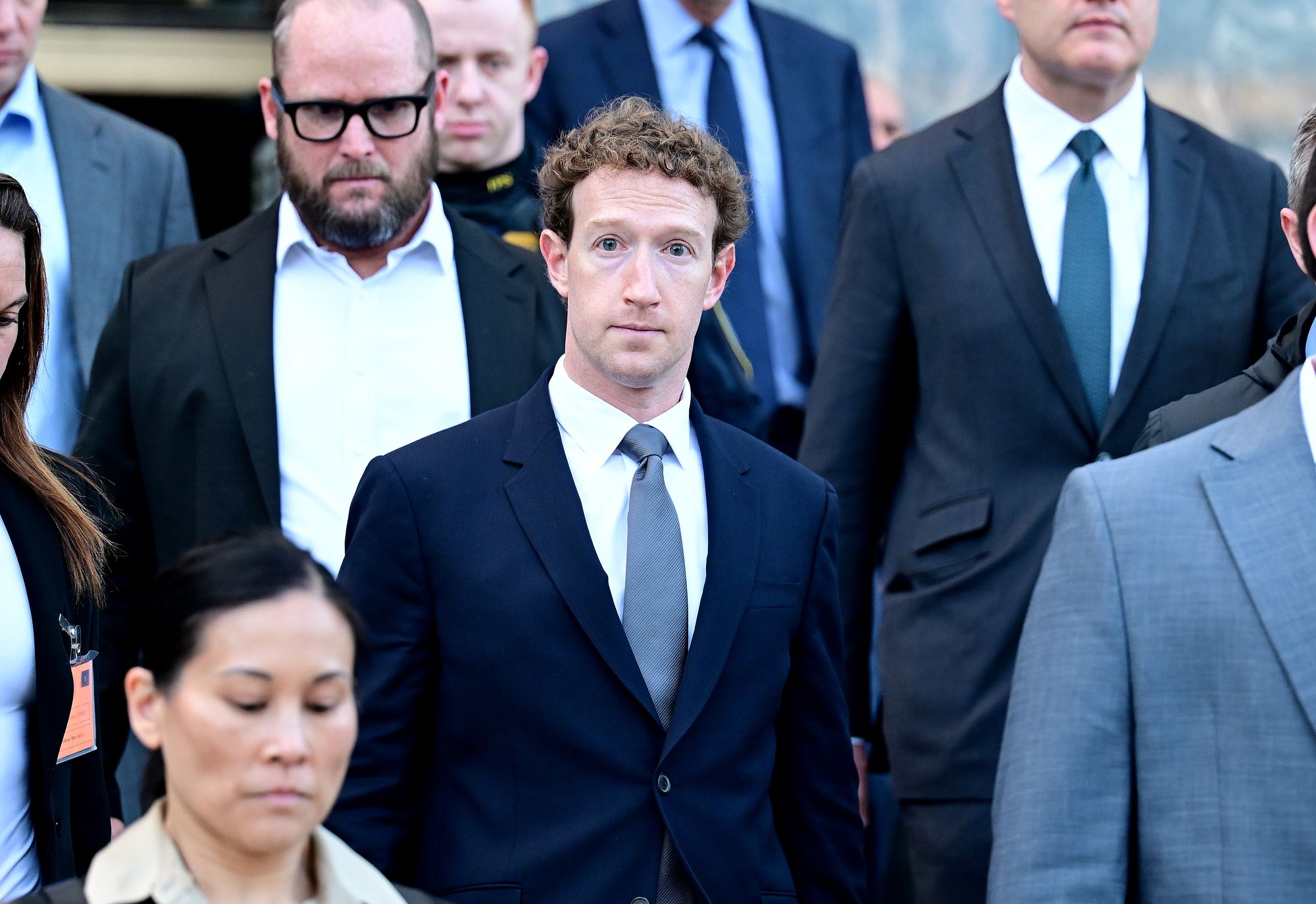 Meta CEO Mark Zuckerberg leaves the Los Angeles Superior Court after testifying on February 18, 2026 in Los Angeles, California as part of the K.G.M. trial
