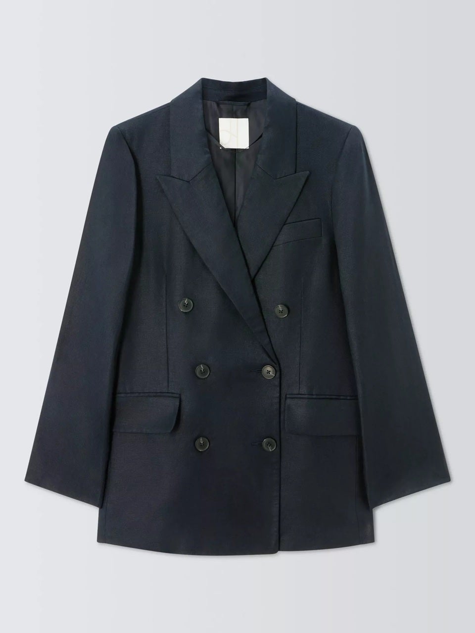 John Lewis Double Breasted Linen Blazer in Dark Navy, £99