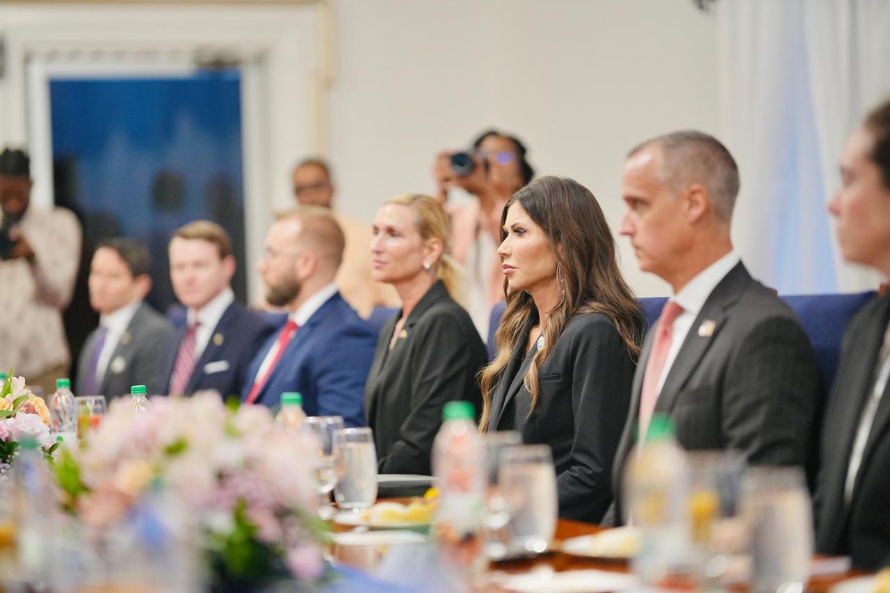 Kristi Noem pictured taking Corey Lewandowski on official visit to South America amid claims of tax-payer funded affair