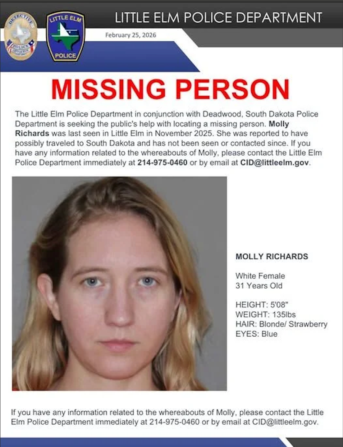 Police believe Richards was killed on November 25