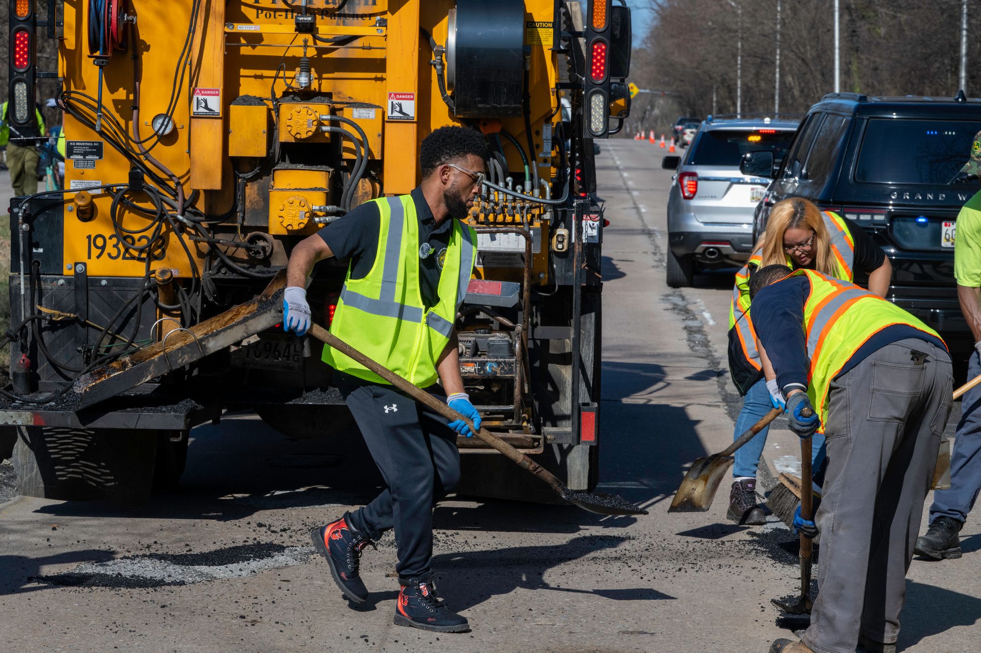 Baltimore Mayor Brandon Scott (left) is 1 of galore big-city leaders moving to capable potholes near down by this year’s awesome wintertime storms