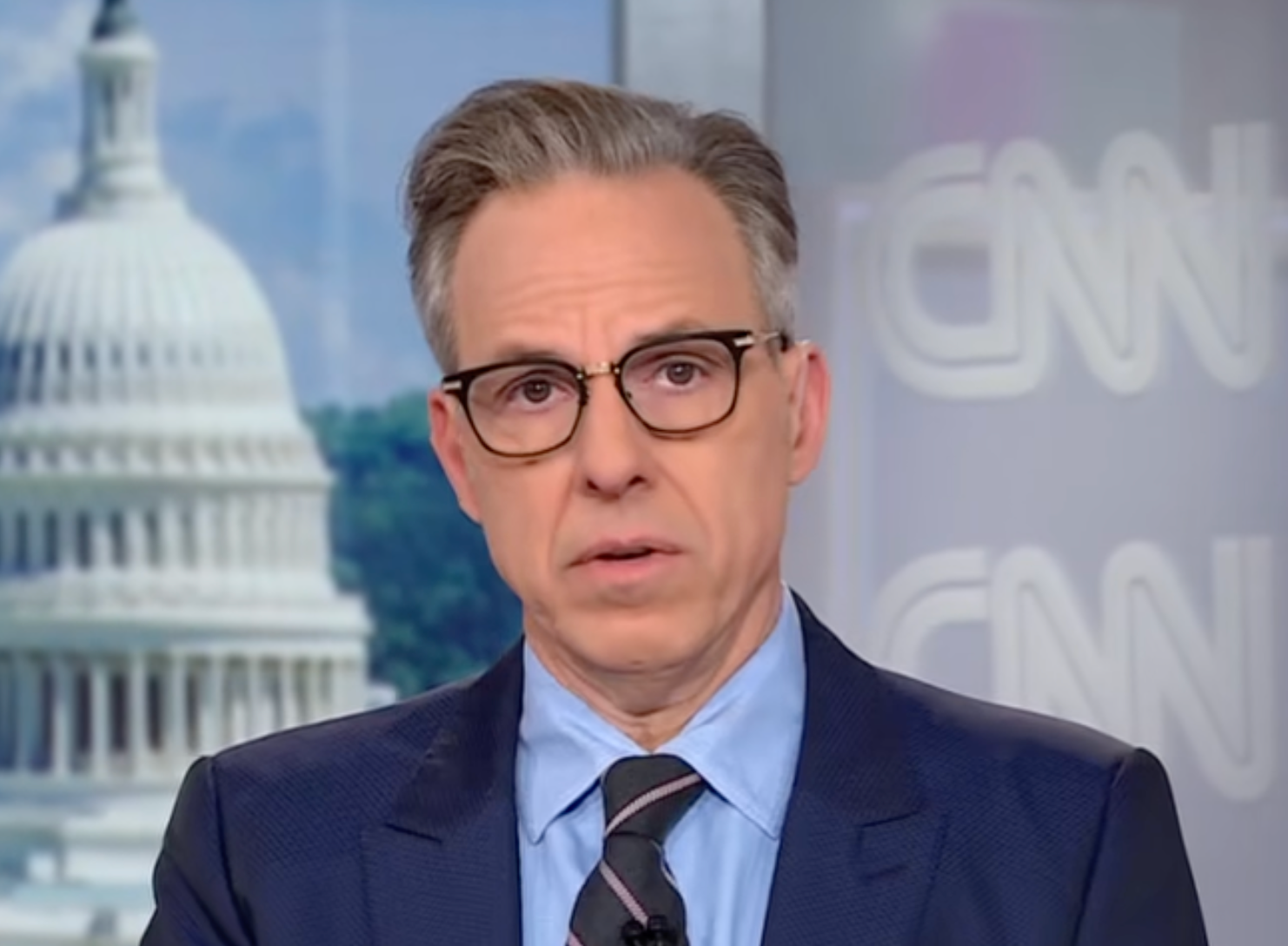 Jake Tapper hit back at President Trump after the commander-in-chief accused CNN of reporting a 'false statement'