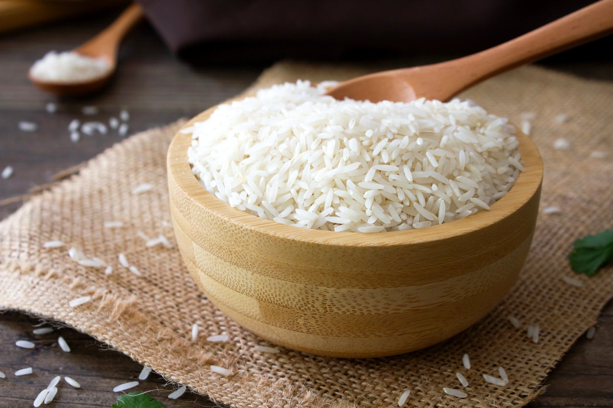 The recalled white rice may be contaminated with a ‘foreign material’
