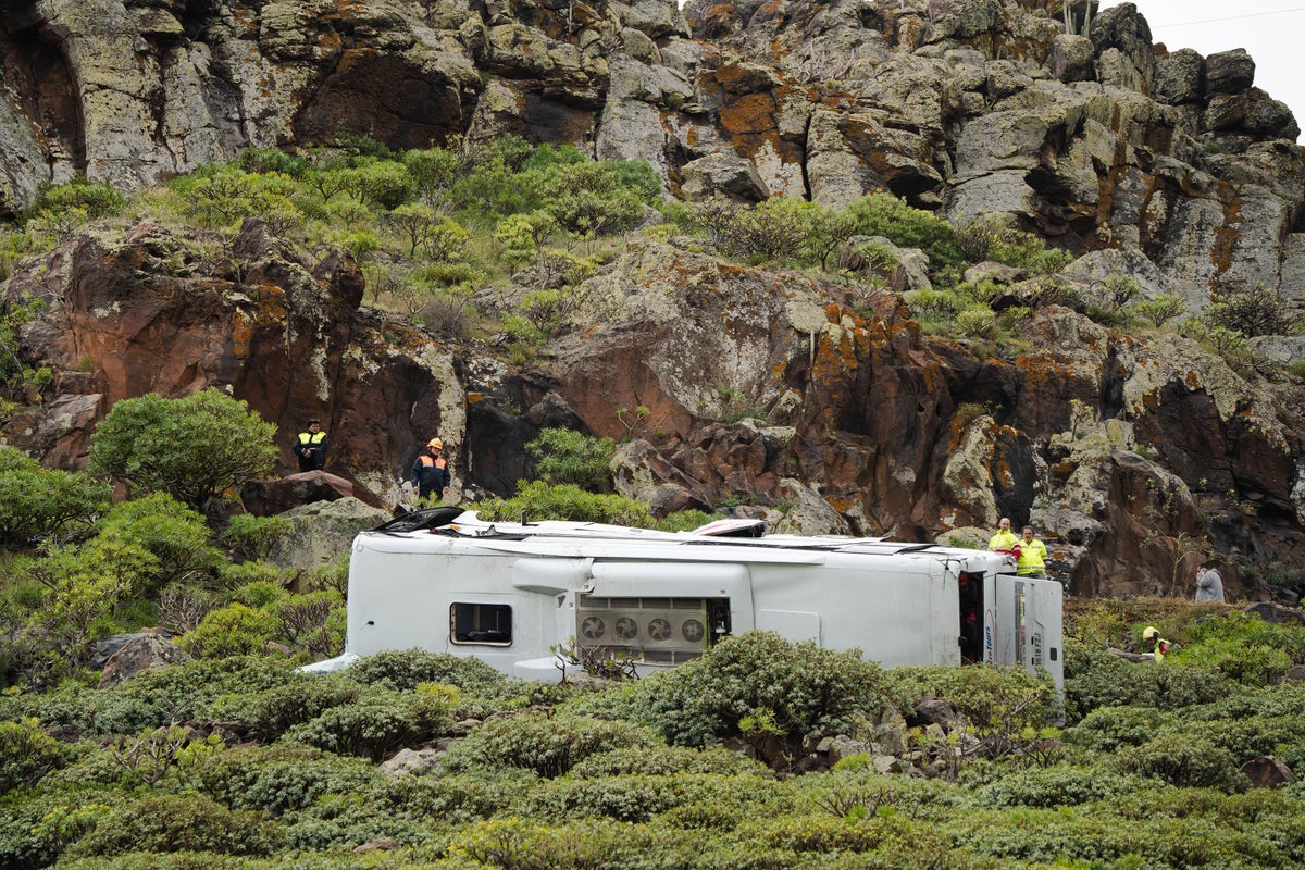 One dead, 27 injured as bus carrying British tourists crashes in Canary Islands