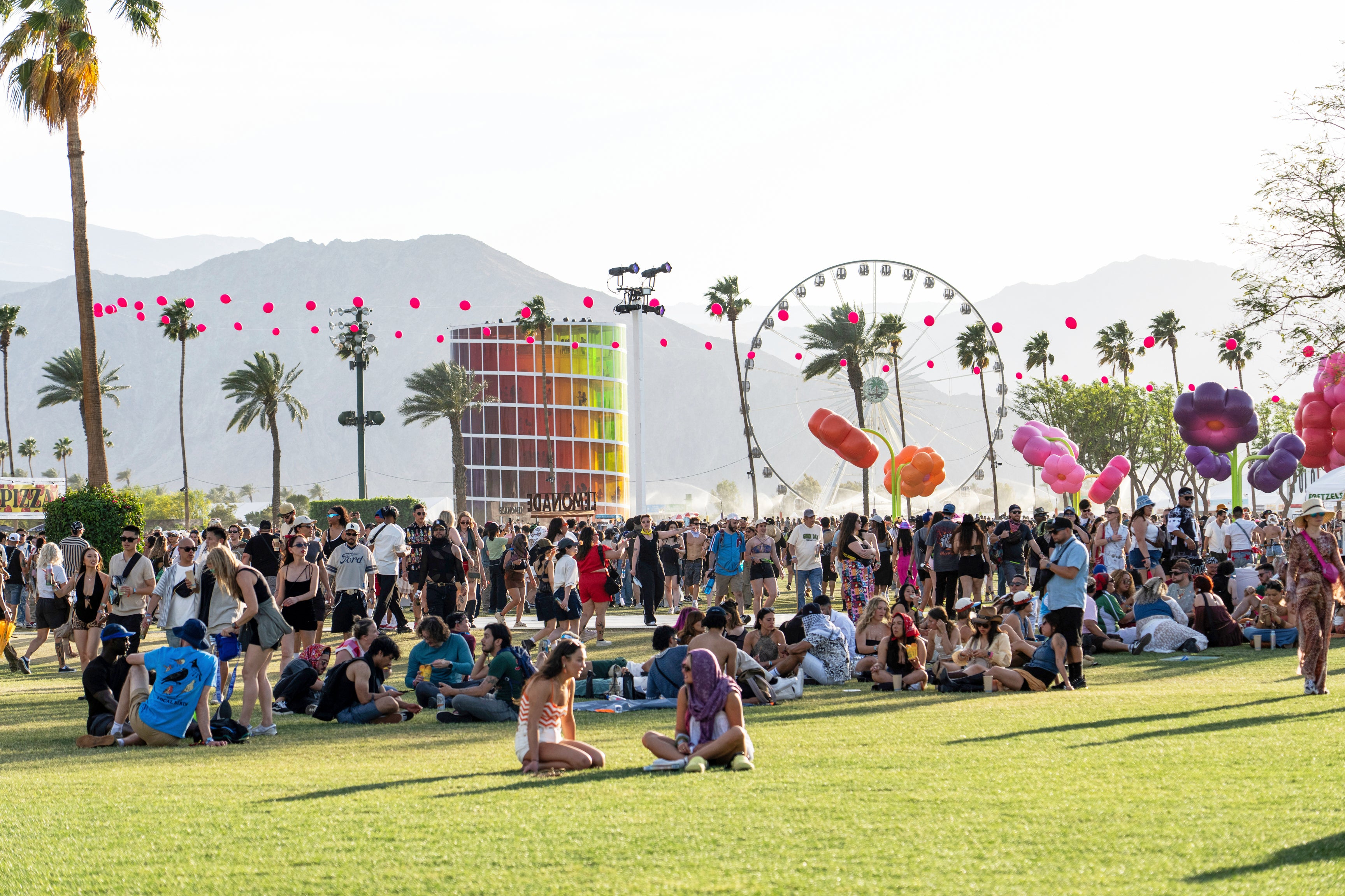 Festivalgoers appear at the Coachella Valley Music and Arts Festival in Indio, Calif., on April 13, 2025