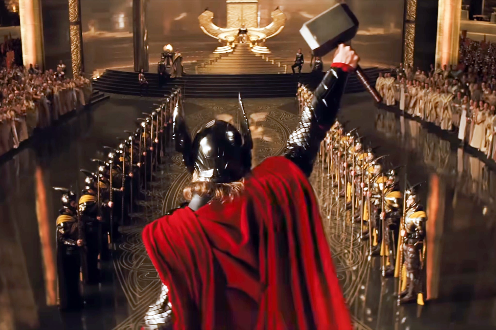 A different kind of god: The horned creature is reminiscent of Thor, or another superhero figure