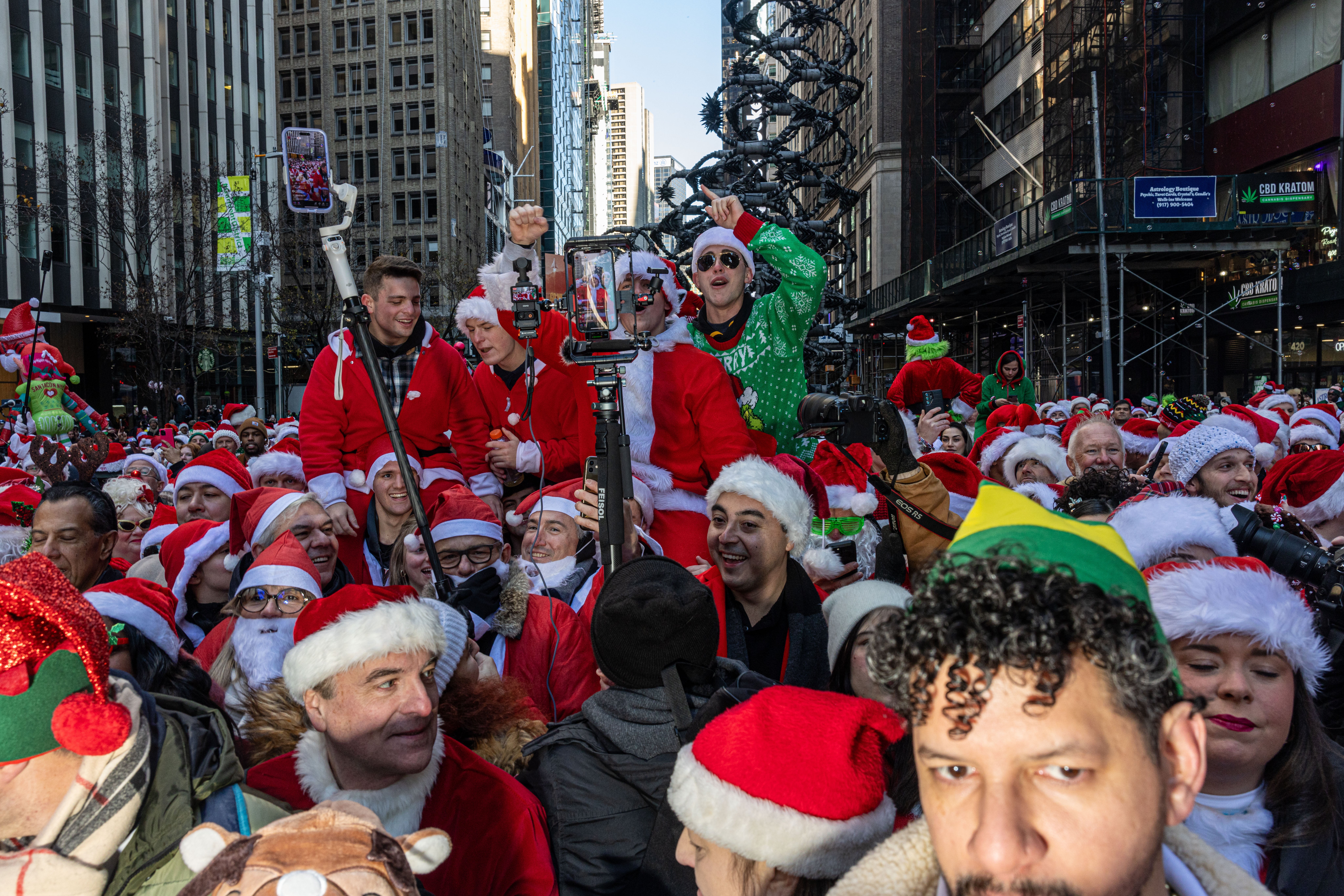 SantaCon is a sprawling bar crawl that draws thousands of people dressed up like Santas and other winter holiday characters
