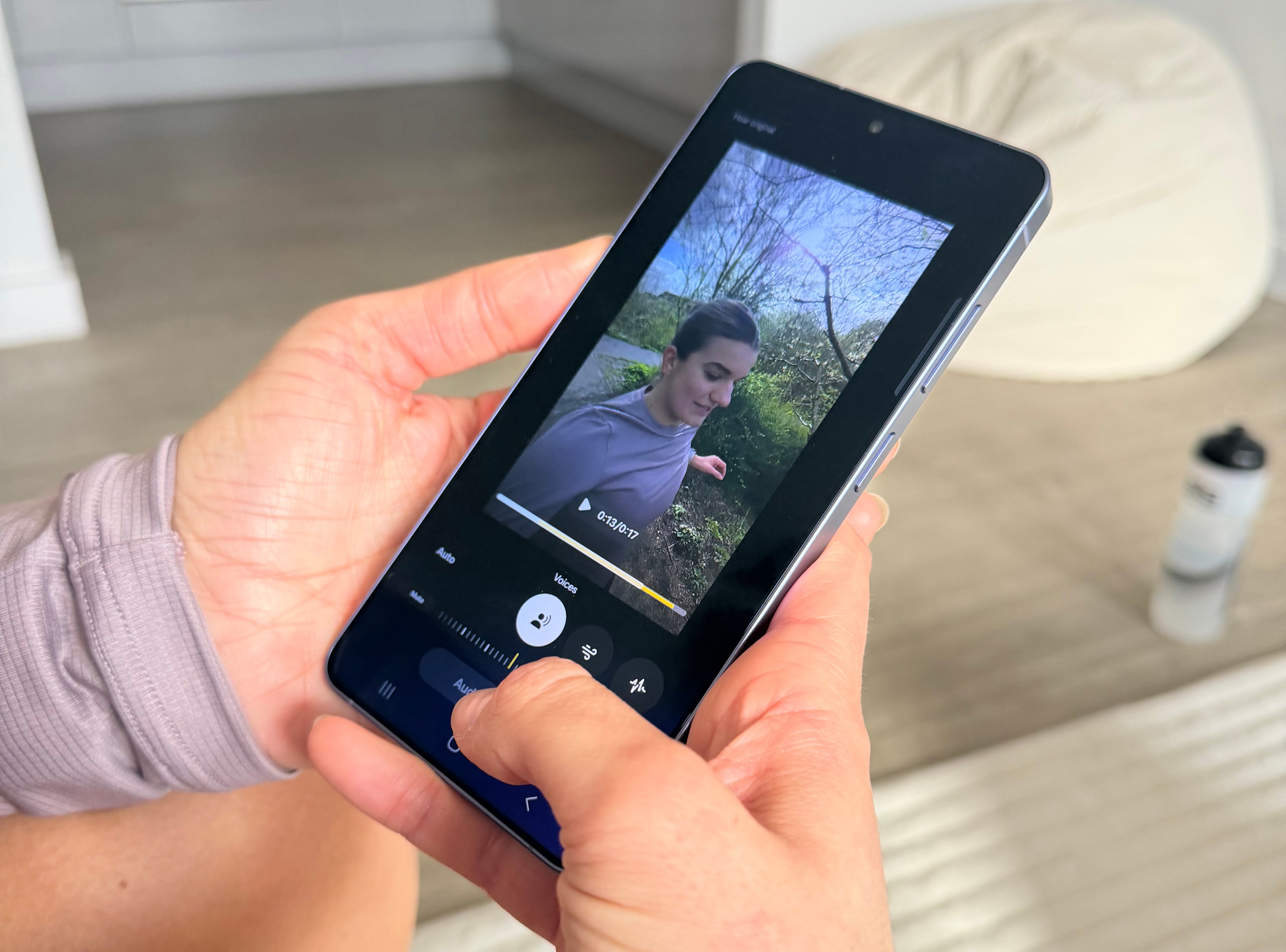 Beth uses the built-in AI editing tools to adjust lighting