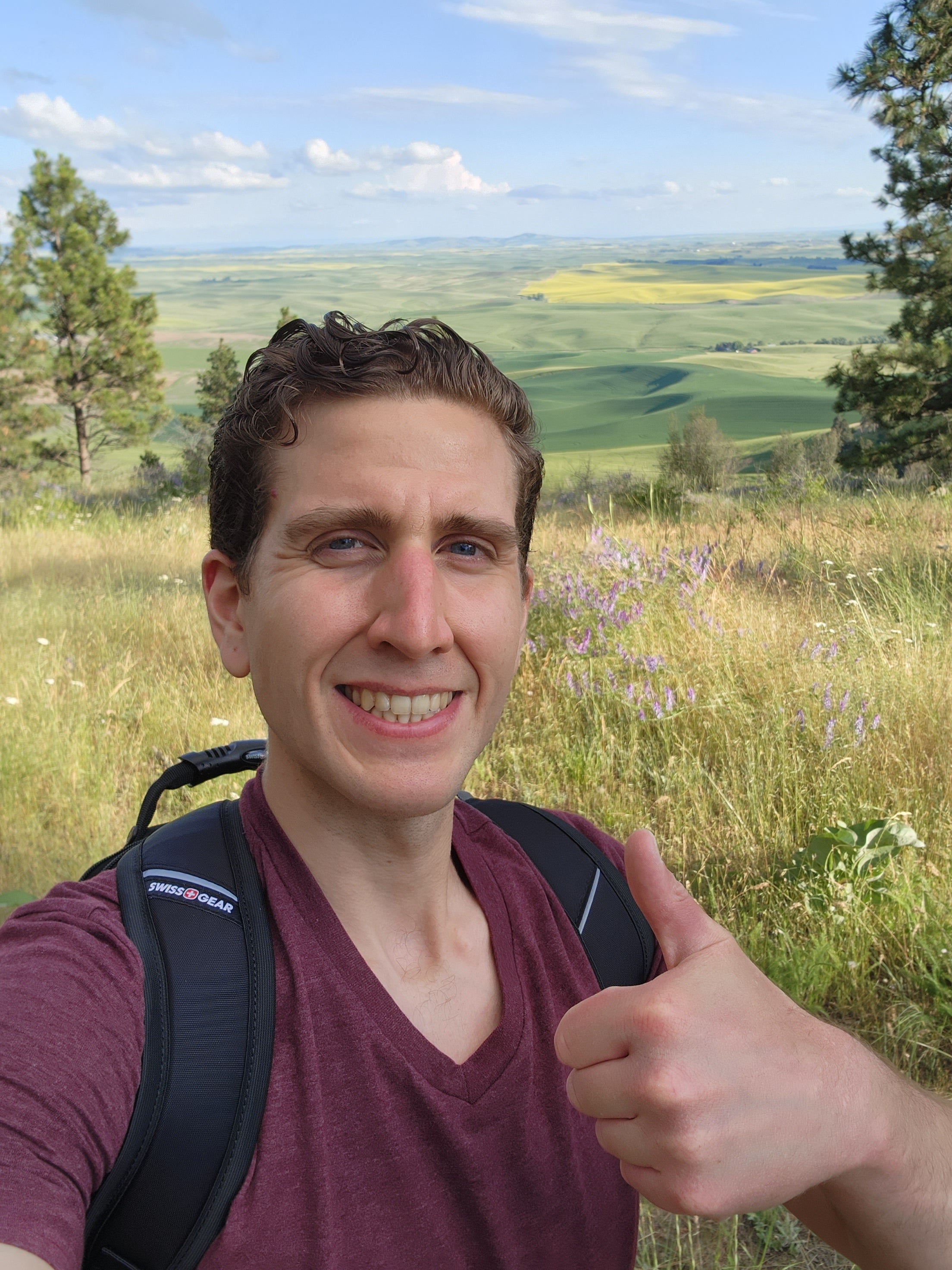 Many of the photos were selfies that showed Kohberger giving the camera a thumbs up