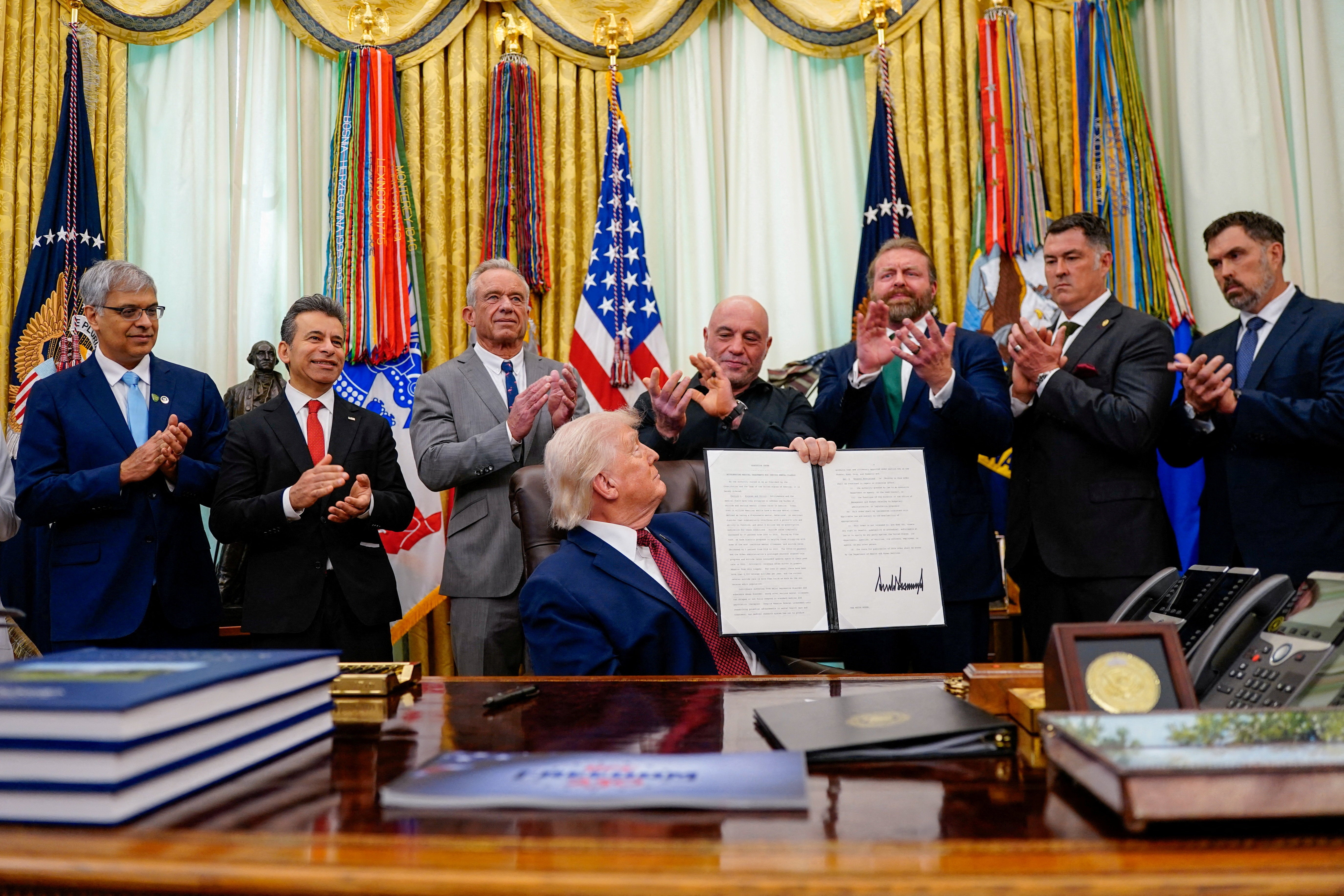 Rogan, who endorsed Trump for president in 2024, said the executive order came about after he sent Trump a text message about psychedelic therapies