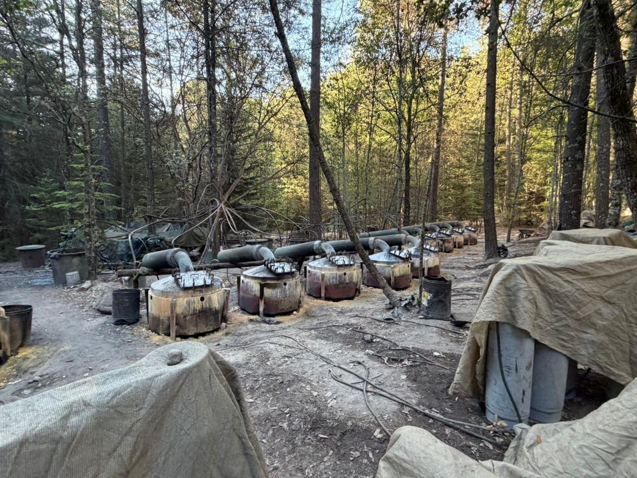 A suspected clandestine methamphetamine processing lab, according to nan Attorney General's Office of Chihuahua, discovered during an cognition by Mexican authorities