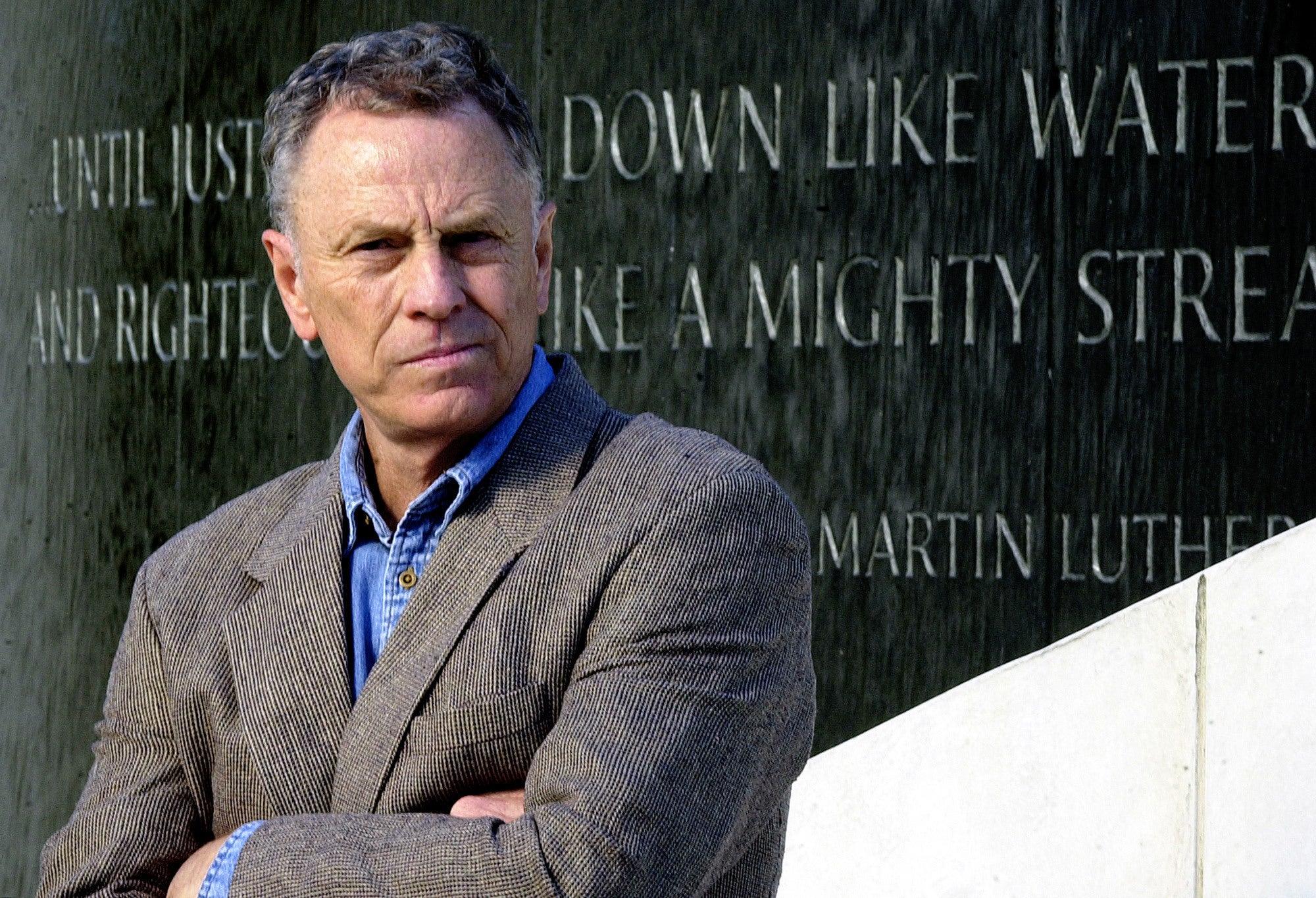Southern Poverty Law Center Director Morris Dees attends a news convention Nov. 18, 2002, astatine nan Civil Rights Memorial astatine nan Southern Poverty Law Center successful Montgomery, Ala. (AP Photo/Dave Martin, File)