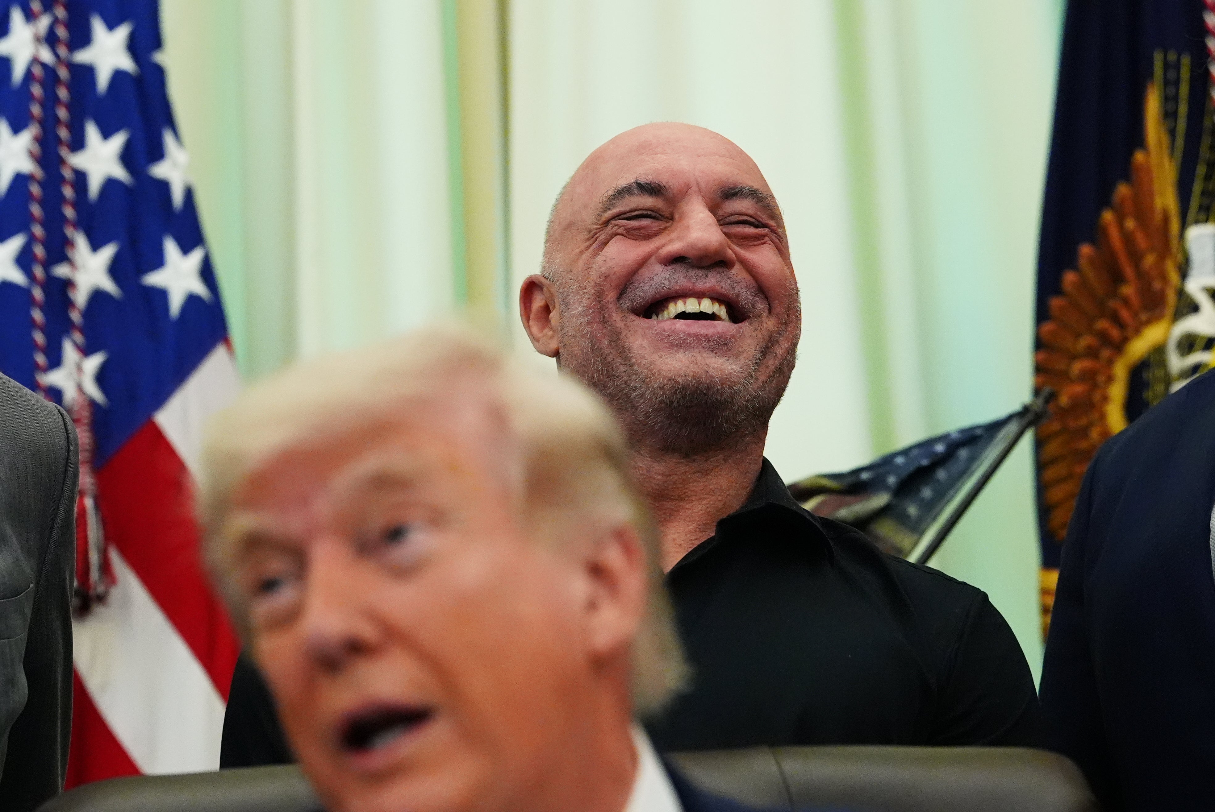 Joe Rogan utilized a caller podcast section to picture Trump ribbing him astatine nan White House for being excessively ‘liberal’