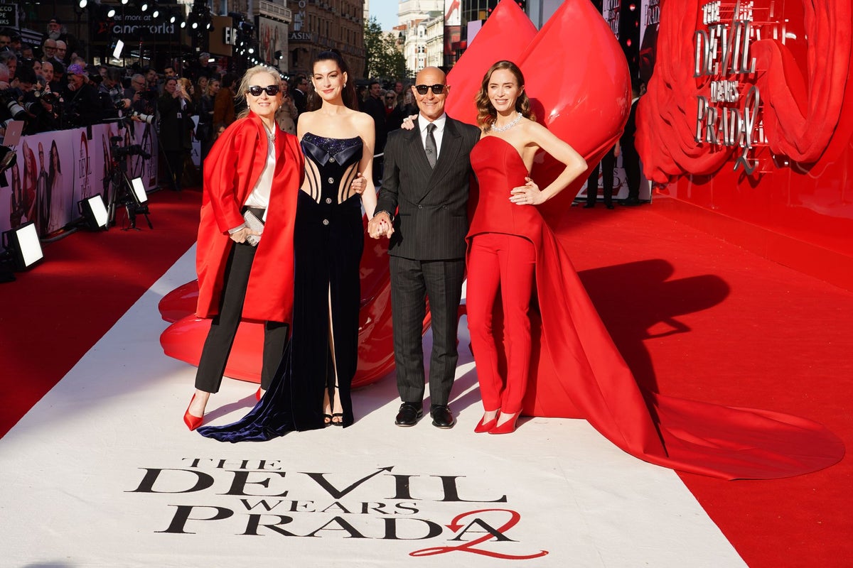 Emily Blunt and Anne Hathaway hit red carpet for Devil Wears Prada 2 London premiere
