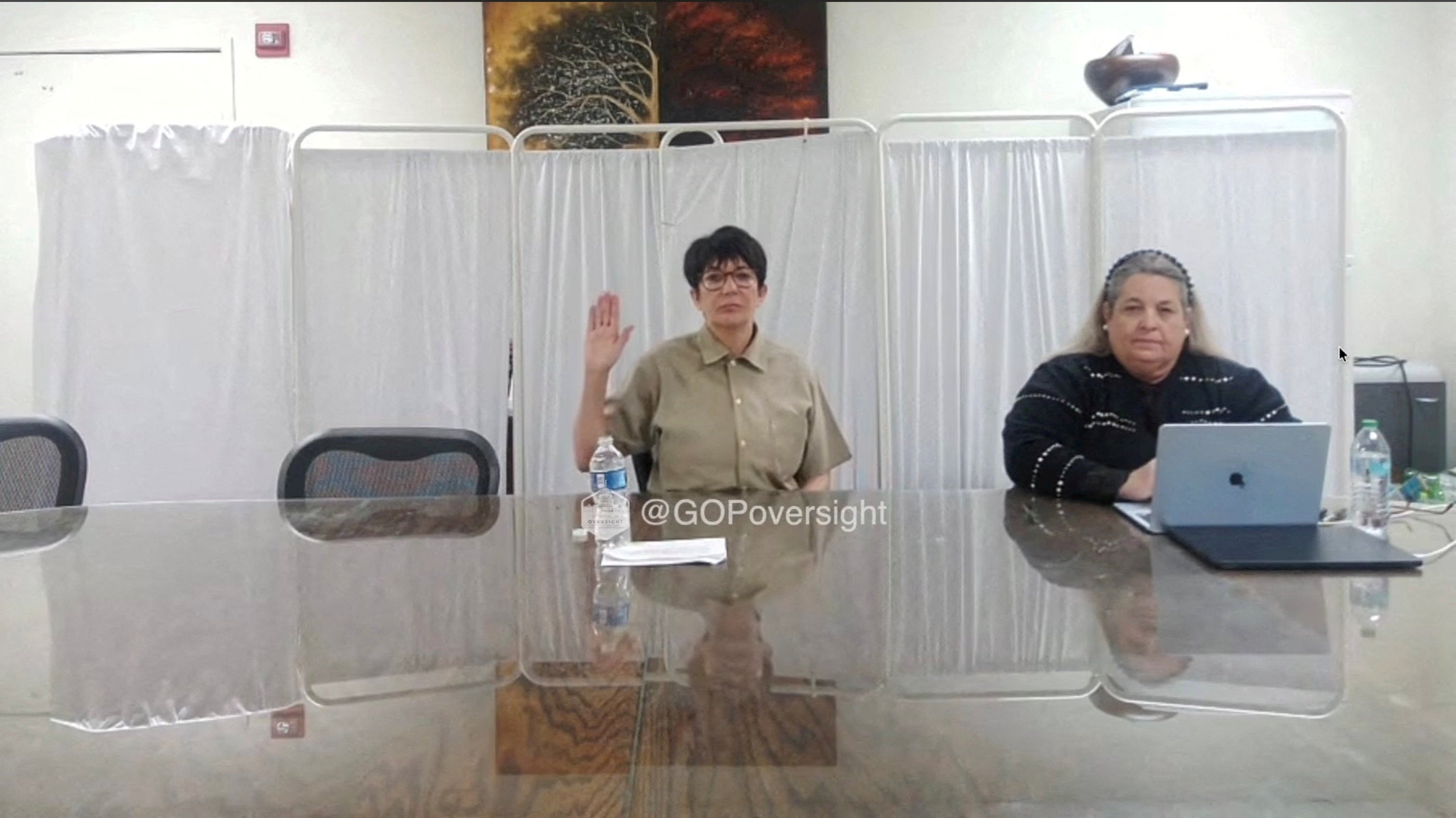 Ghislaine Maxwell, nan convicted and jailed subordinate of nan precocious financier and convicted activity offender Jeffrey Epstein, addresses nan House Oversight Committee successful a closed-door video deposition during their gathering successful Washington, D.C., U.S., February 9, 2026