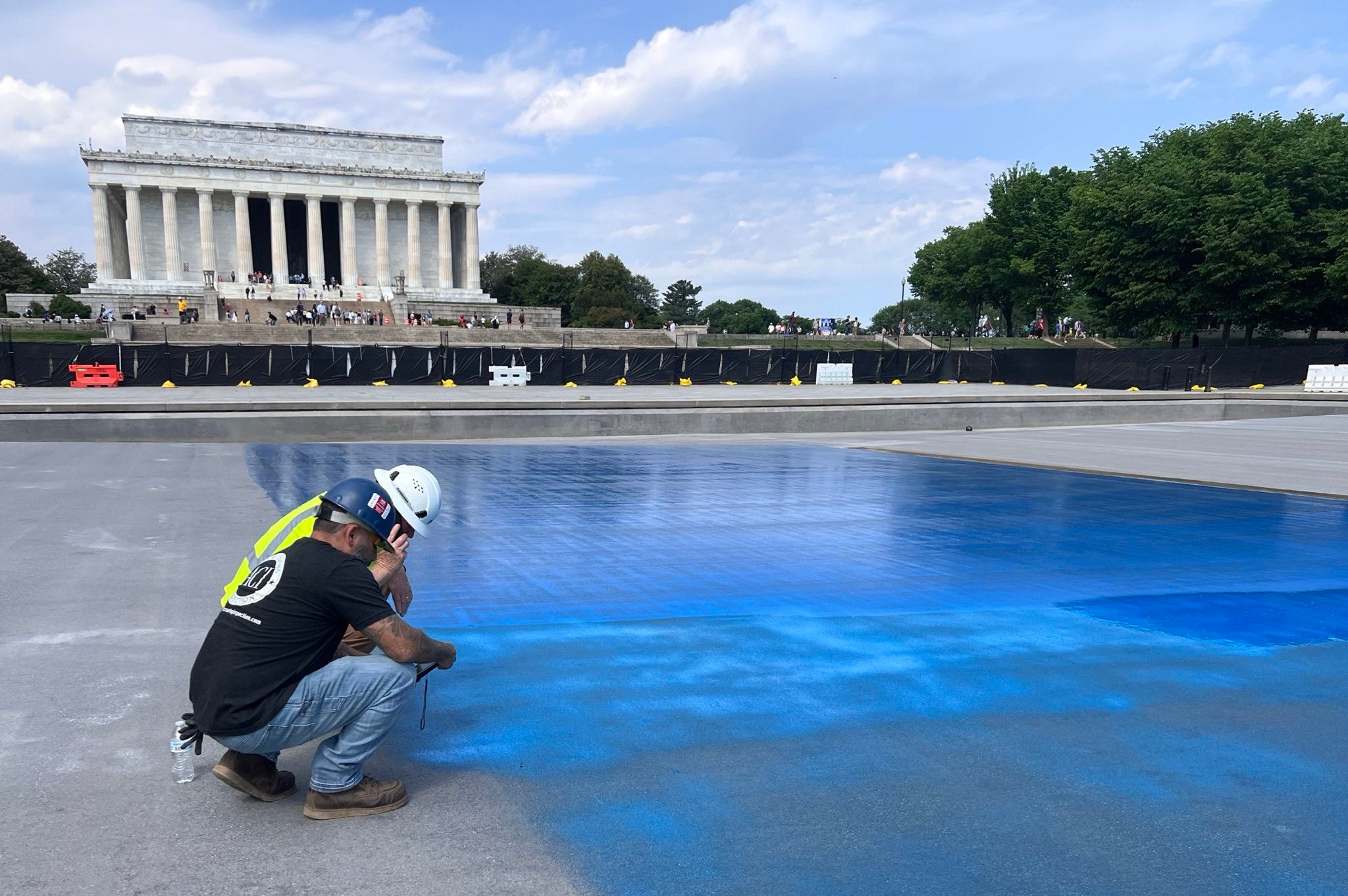 Trump Touts Progress On His Multi-million Dollar Revamp Of Reflecting Pool At Lincoln Memorial