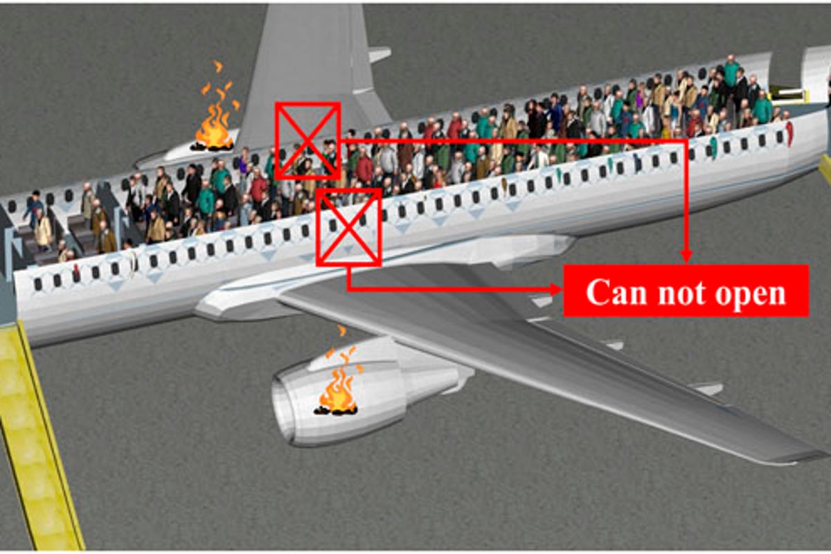 The best way to evacuate a plane, according to science