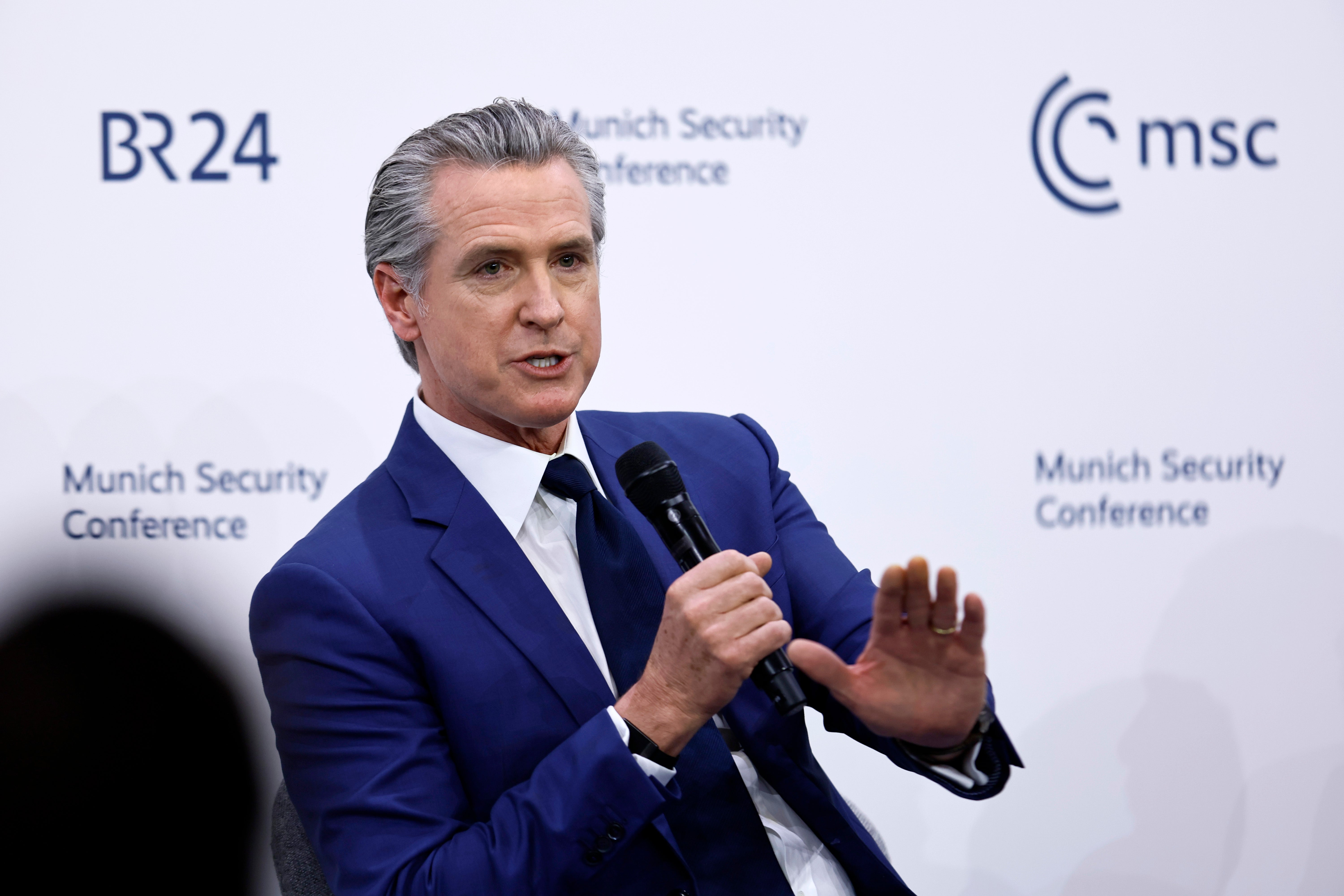 Newsom clapped backmost astatine Katie Miller, slamming her for amplifying President Donald Trump’s ‘dangerous rhetoric’