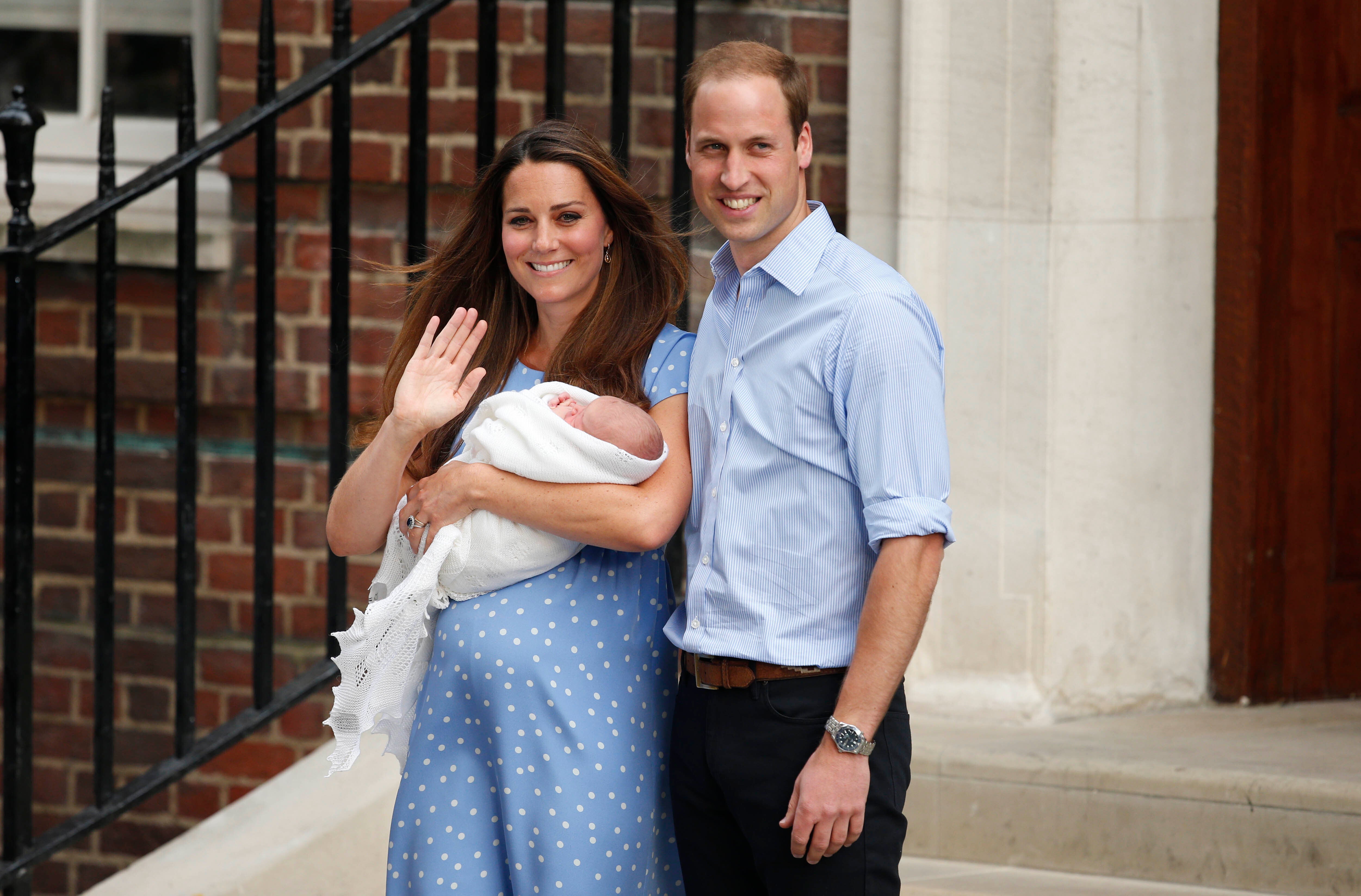 The Duke and Duchess of Cambridge after Prince George was born.