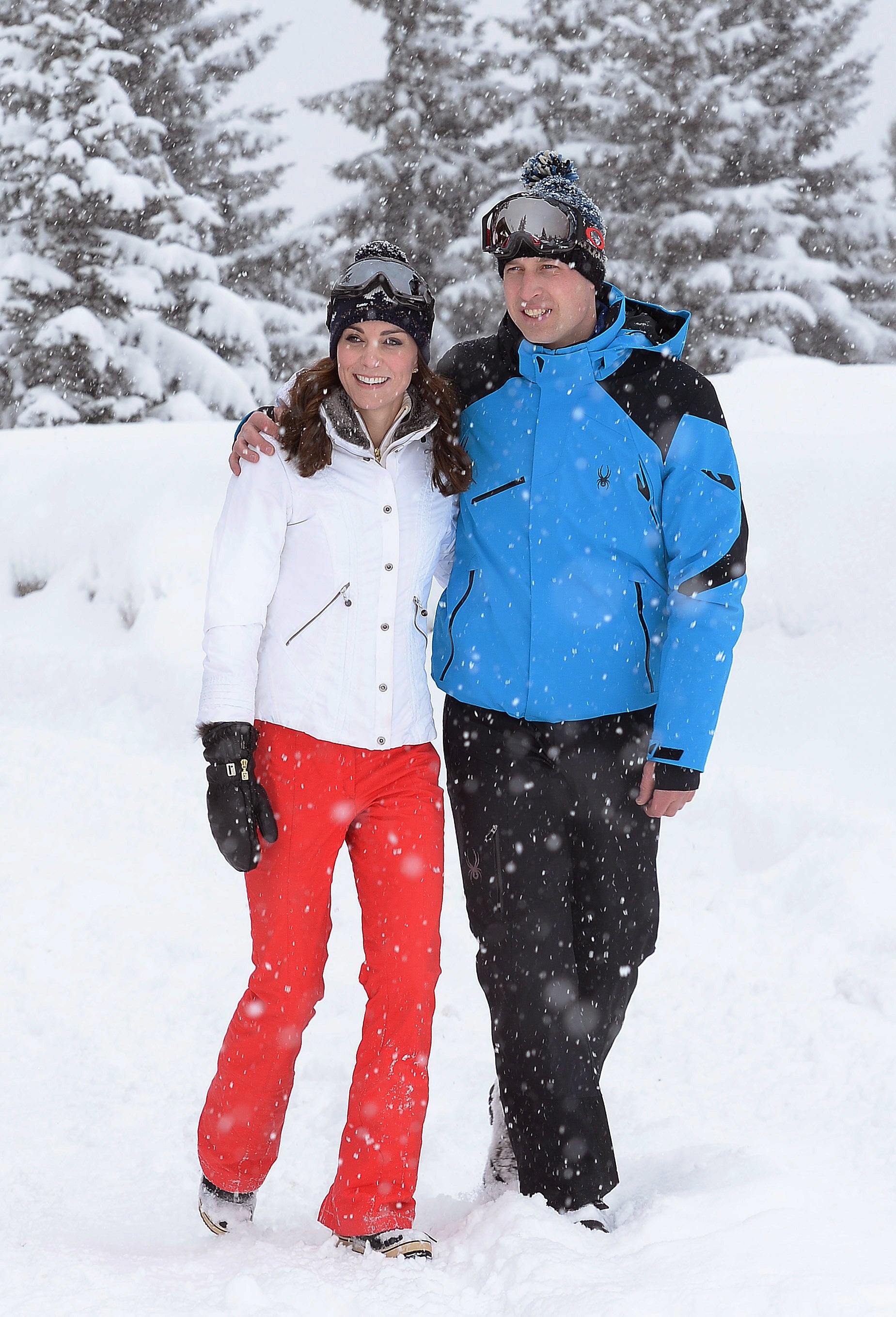 The Duke and Duchess during a ski holiday.