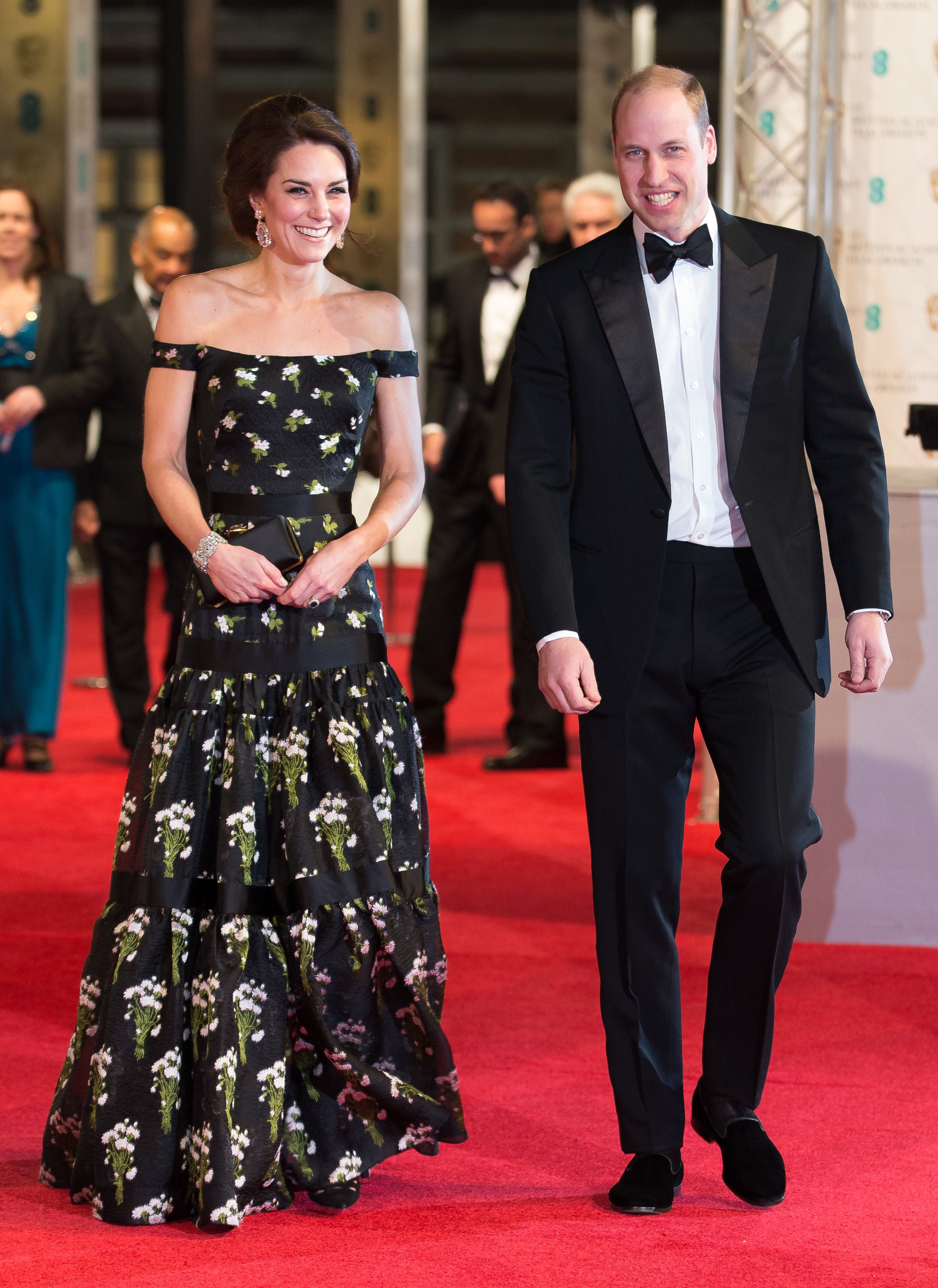The then Duke and Duchess of Cambridge at the BAFTAs in 2017.
