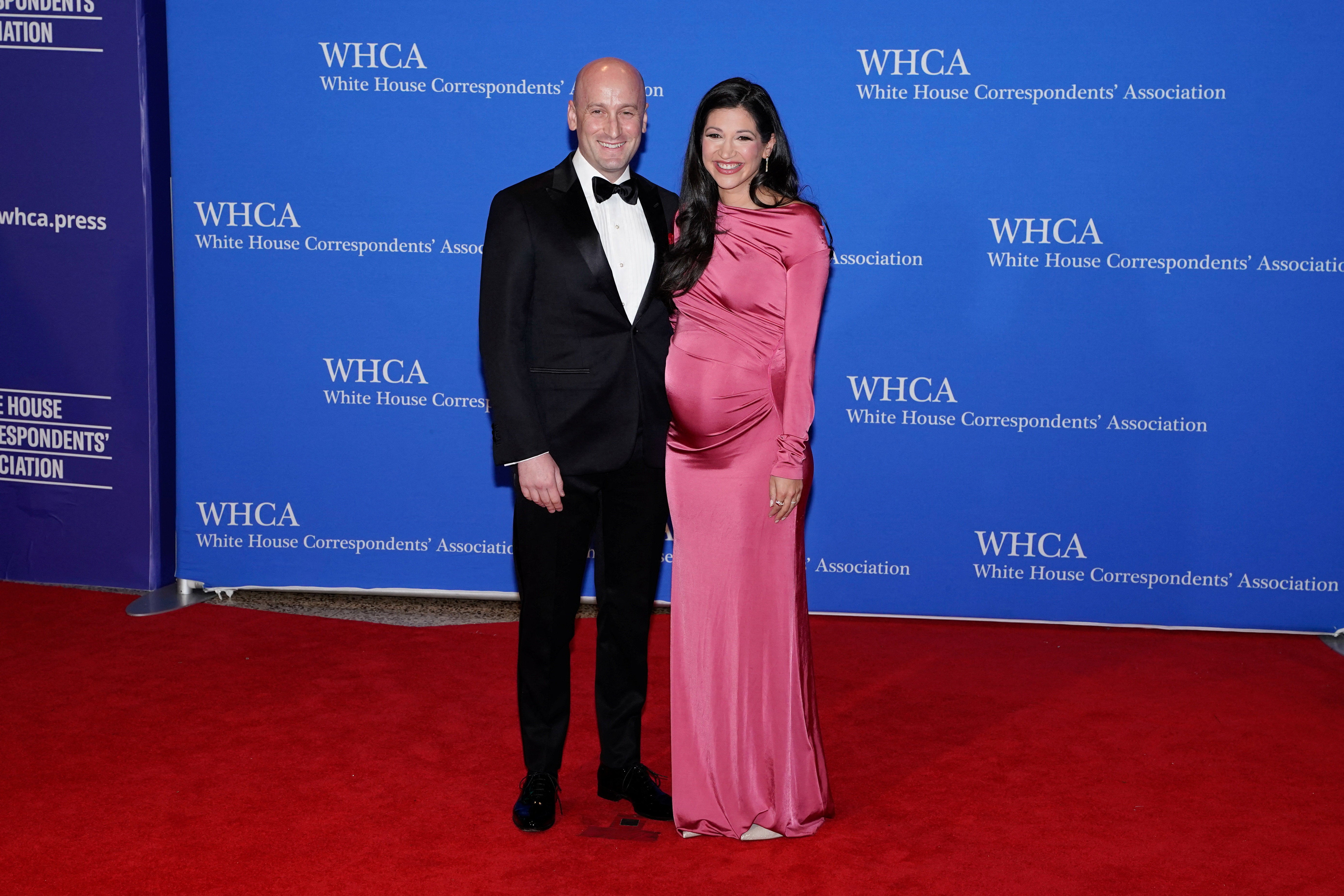 Katie Miller pinch her hubby Stephen Miller get astatine nan White House Correspondents’ Dinner Saturday evening