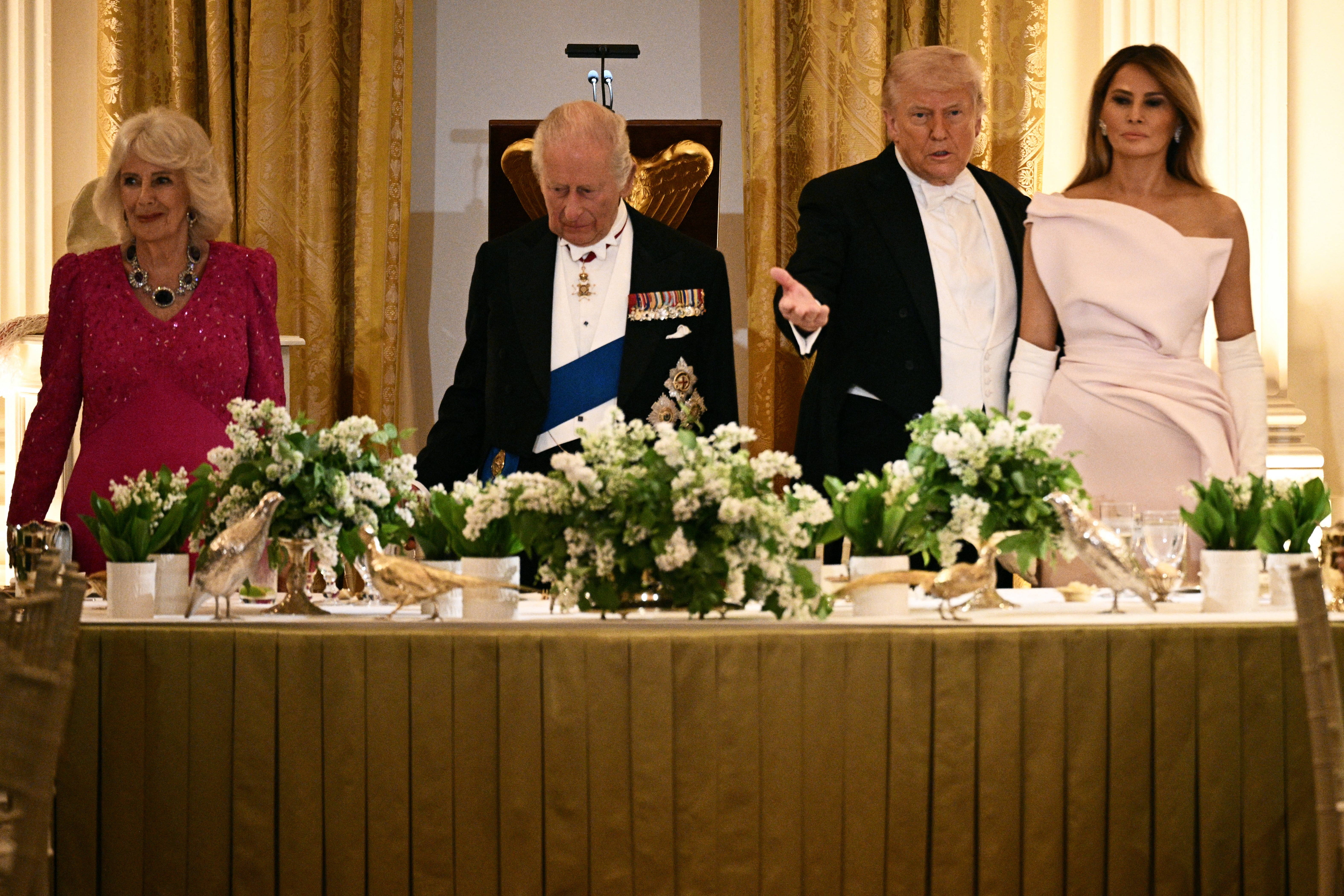 U.S. President Donald Trump and first woman Melania Trump invited Britain's King Charles and Queen Camilla arsenic they get for a authorities meal astatine nan White House successful Washington, D.C.