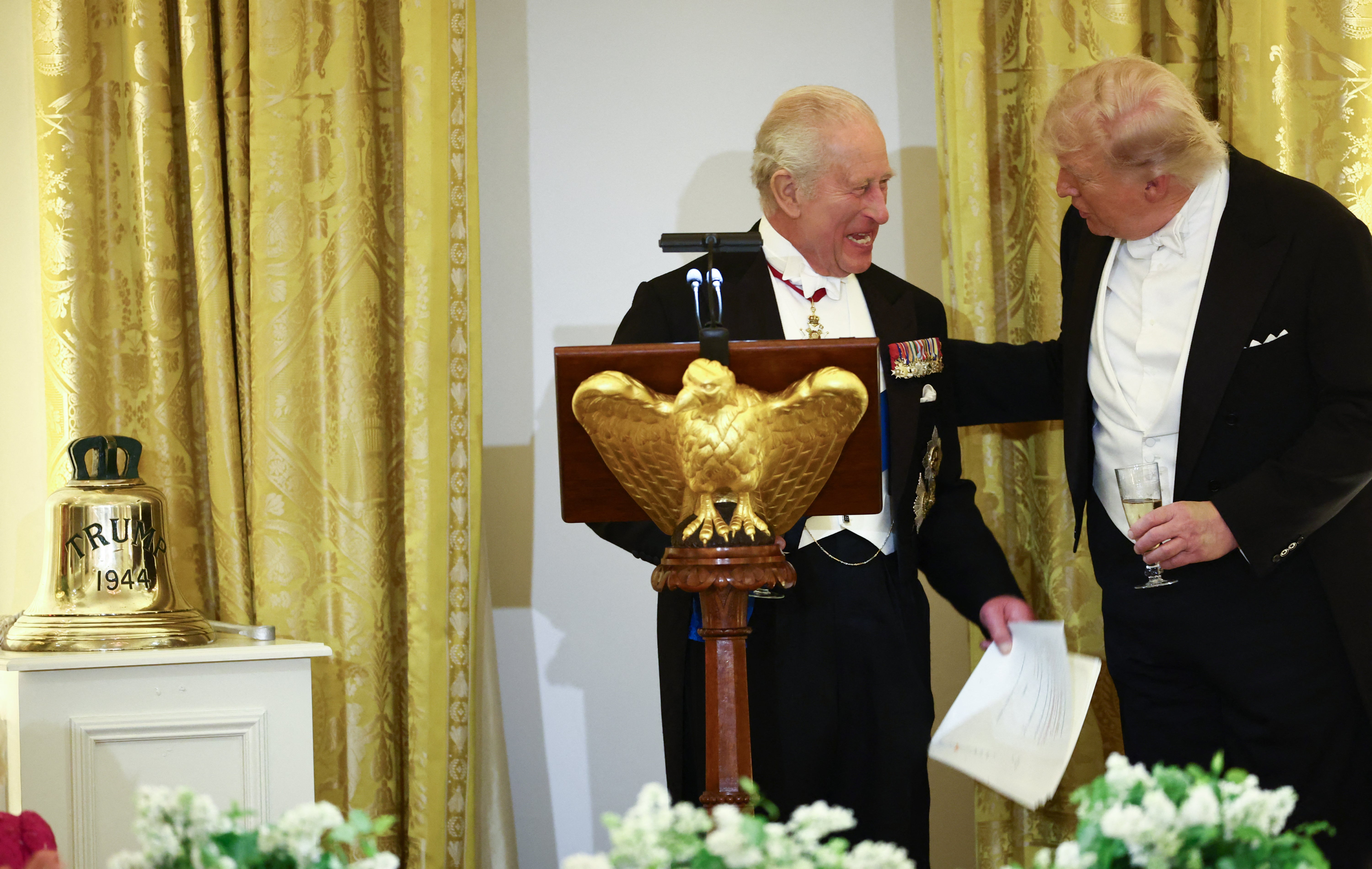 The King gifted President Trump a bell